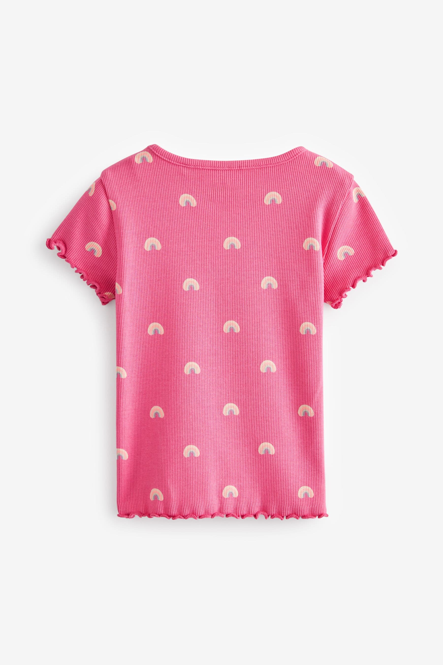 Pink Rainbow Rib Short Sleeve T-Shirt (3mths-7yrs)