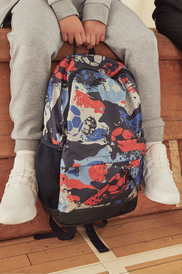 Football Print School Backpack