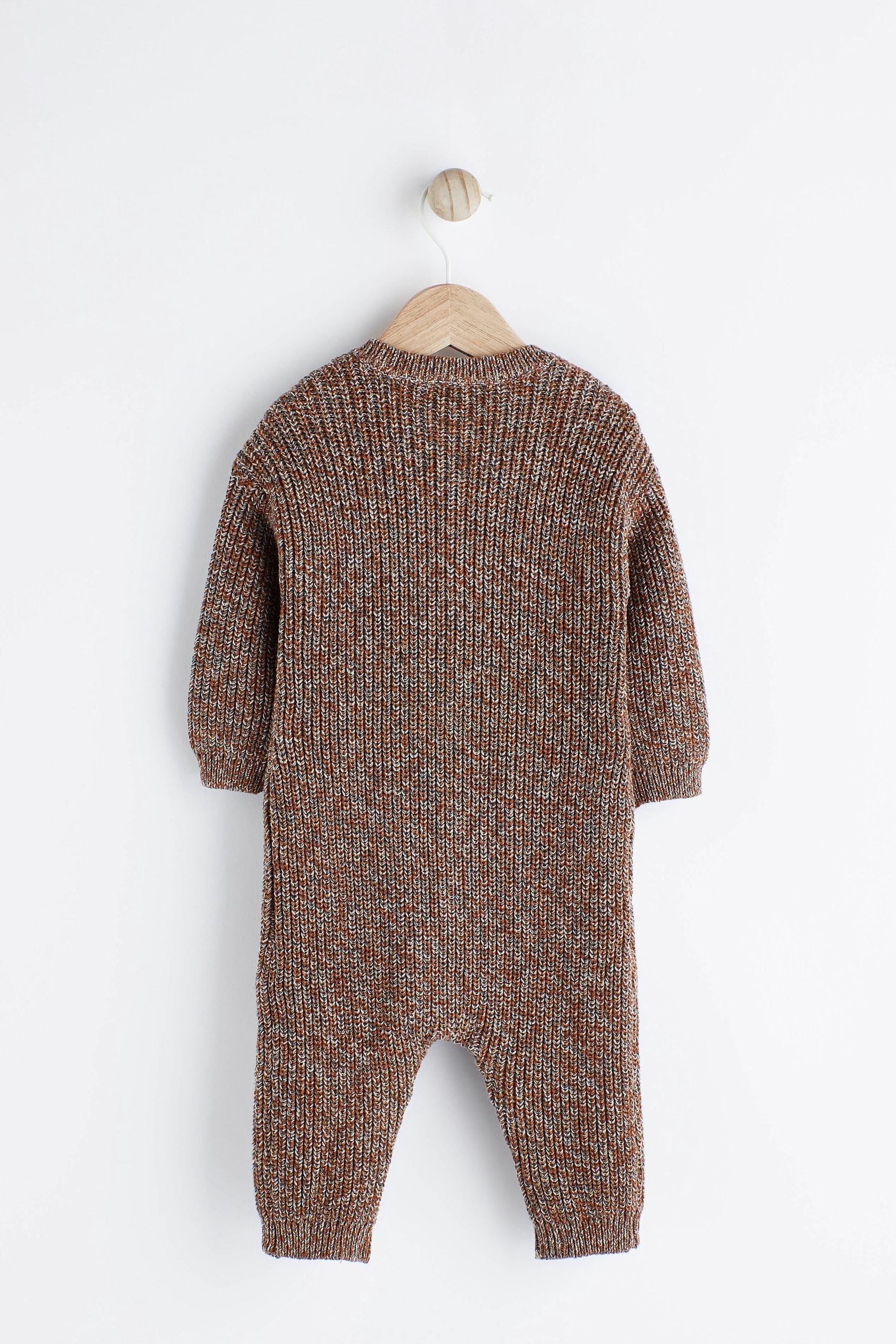 Chocolate Brown Knitted Baby Romper (0mths-2yrs)