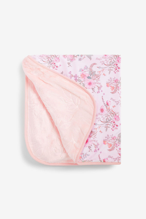 Pink Floral Baby Fleece Blanket