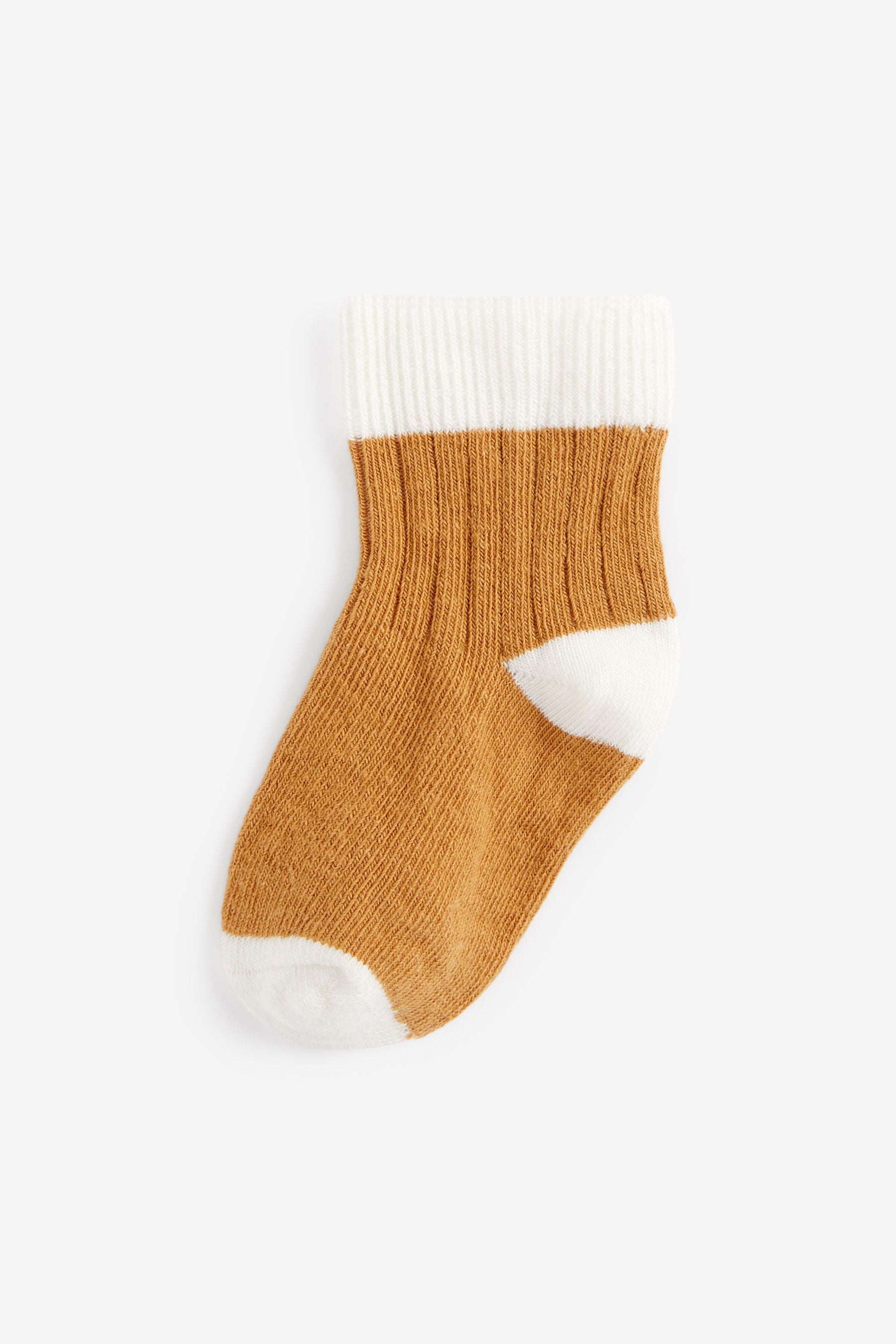 Green/Rust Brown 5 Pack Baby Socks (0mths-2yrs)