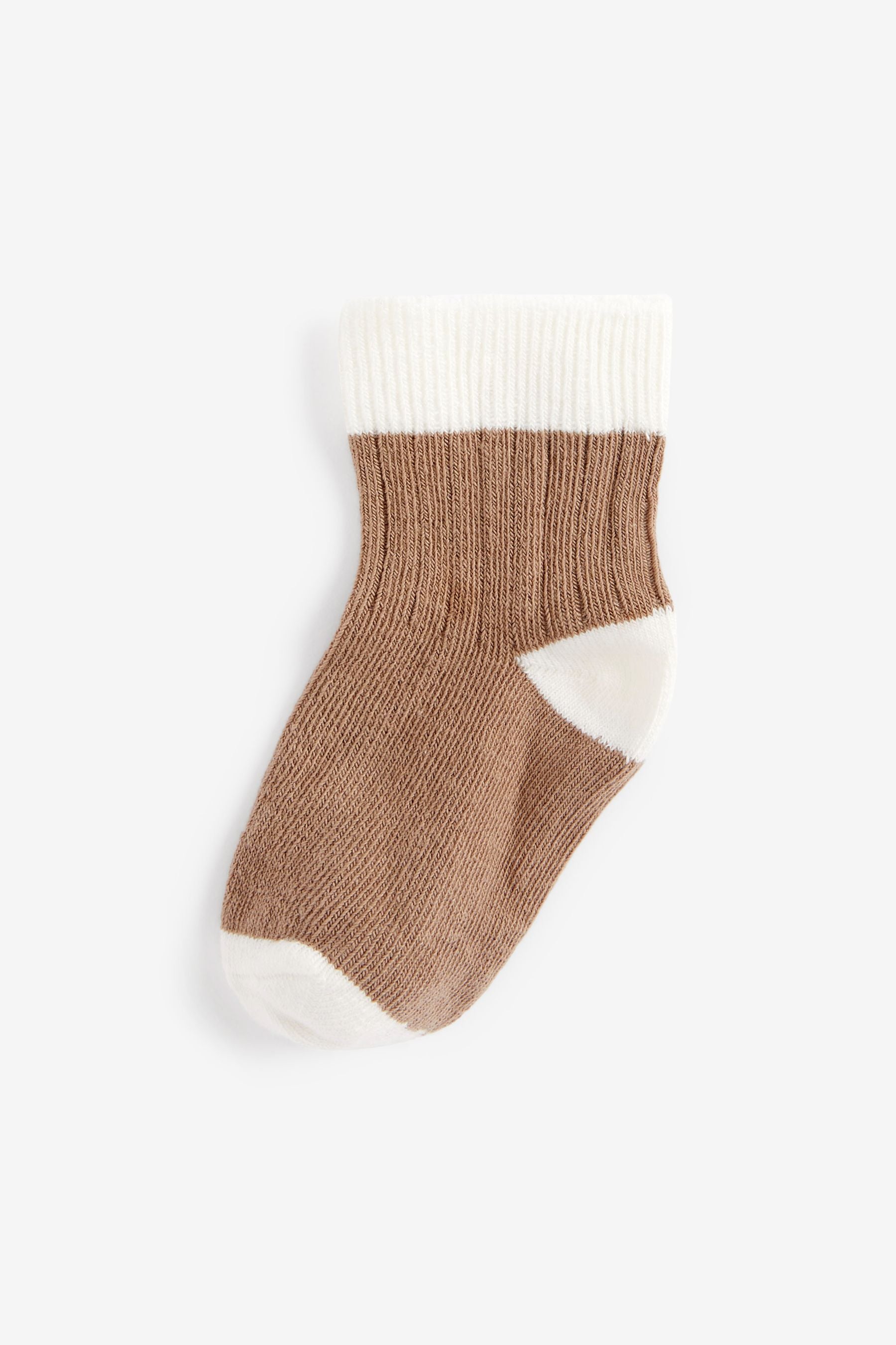 Green/Rust Brown 5 Pack Baby Socks (0mths-2yrs)