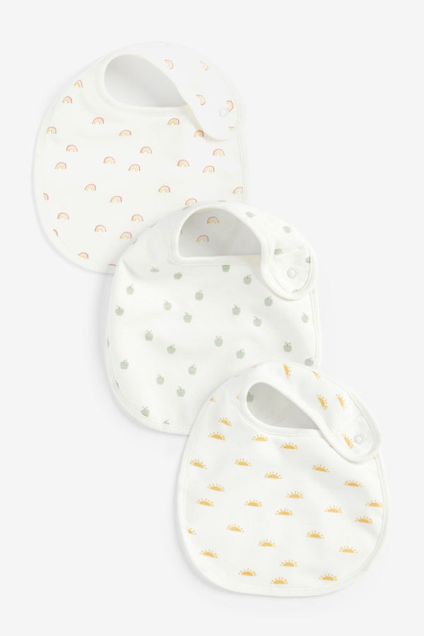 Cream Rainbow 3 Pack Regular Bibs