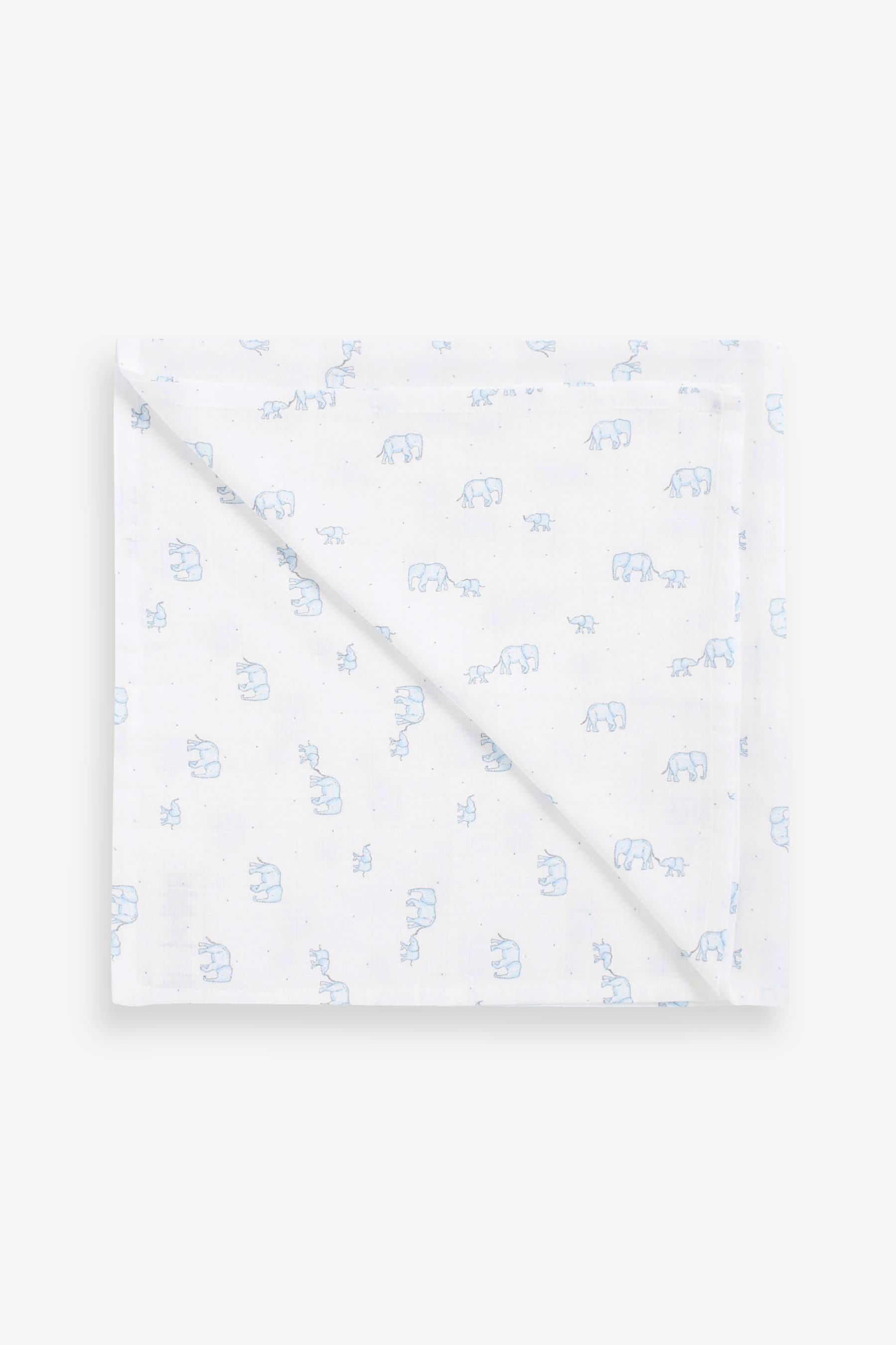 Blue Elephant Baby Muslin Squares 4 Pack