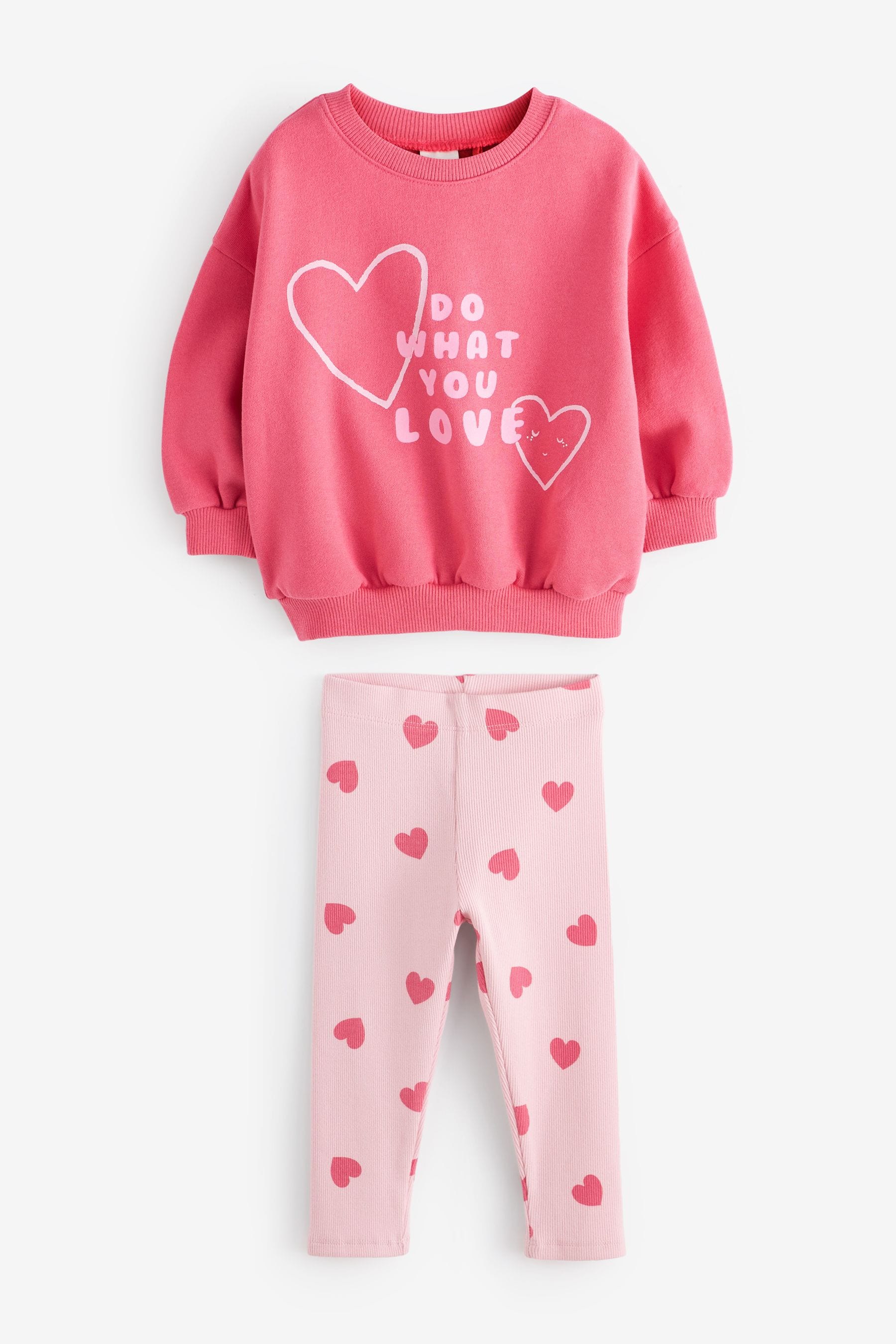 Pink Sweatshirt and Legging Set (3mths-7yrs)