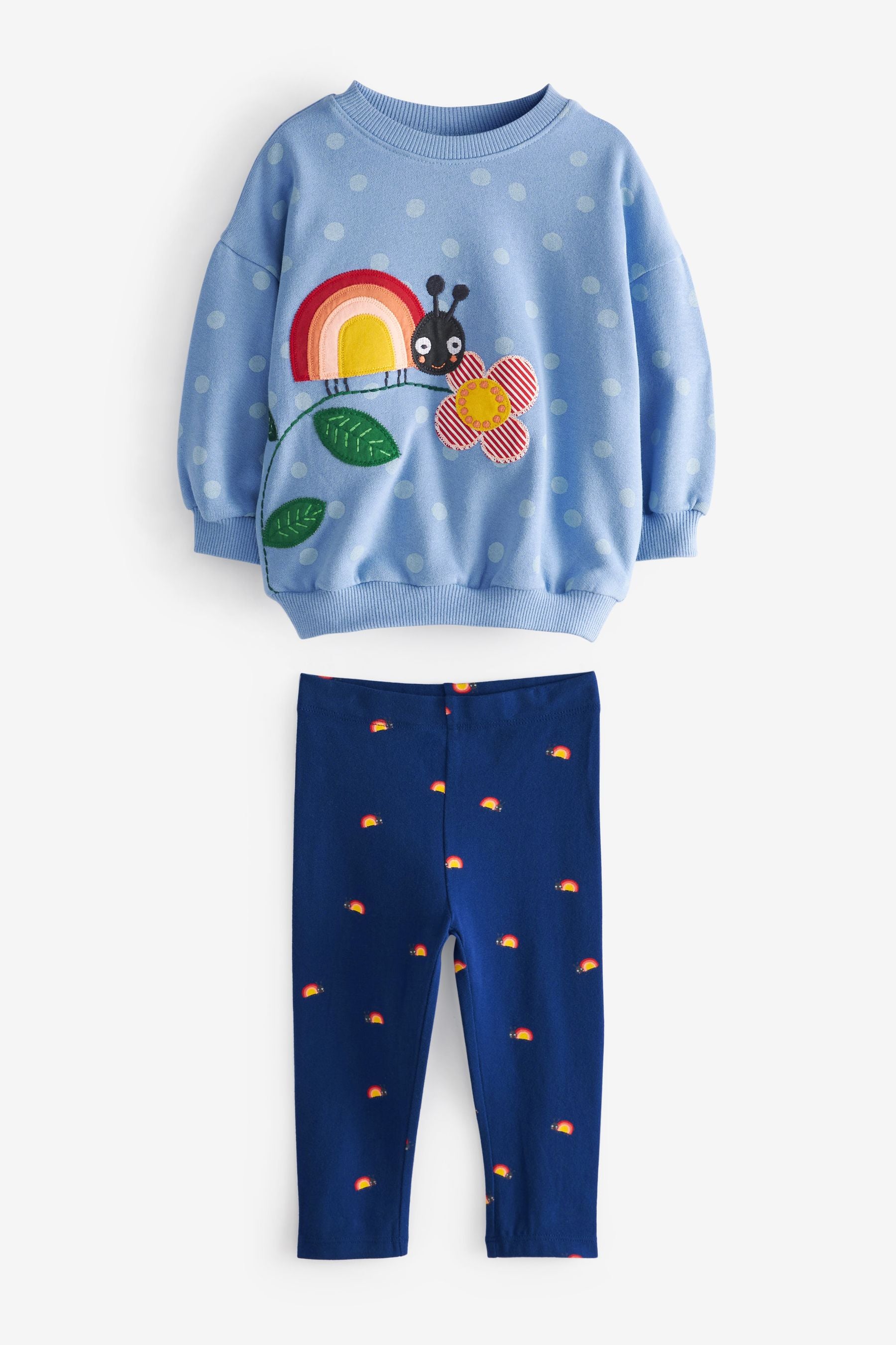 Blue Ladybird Sweatshirt And Leggings Set (3mths-7yrs)