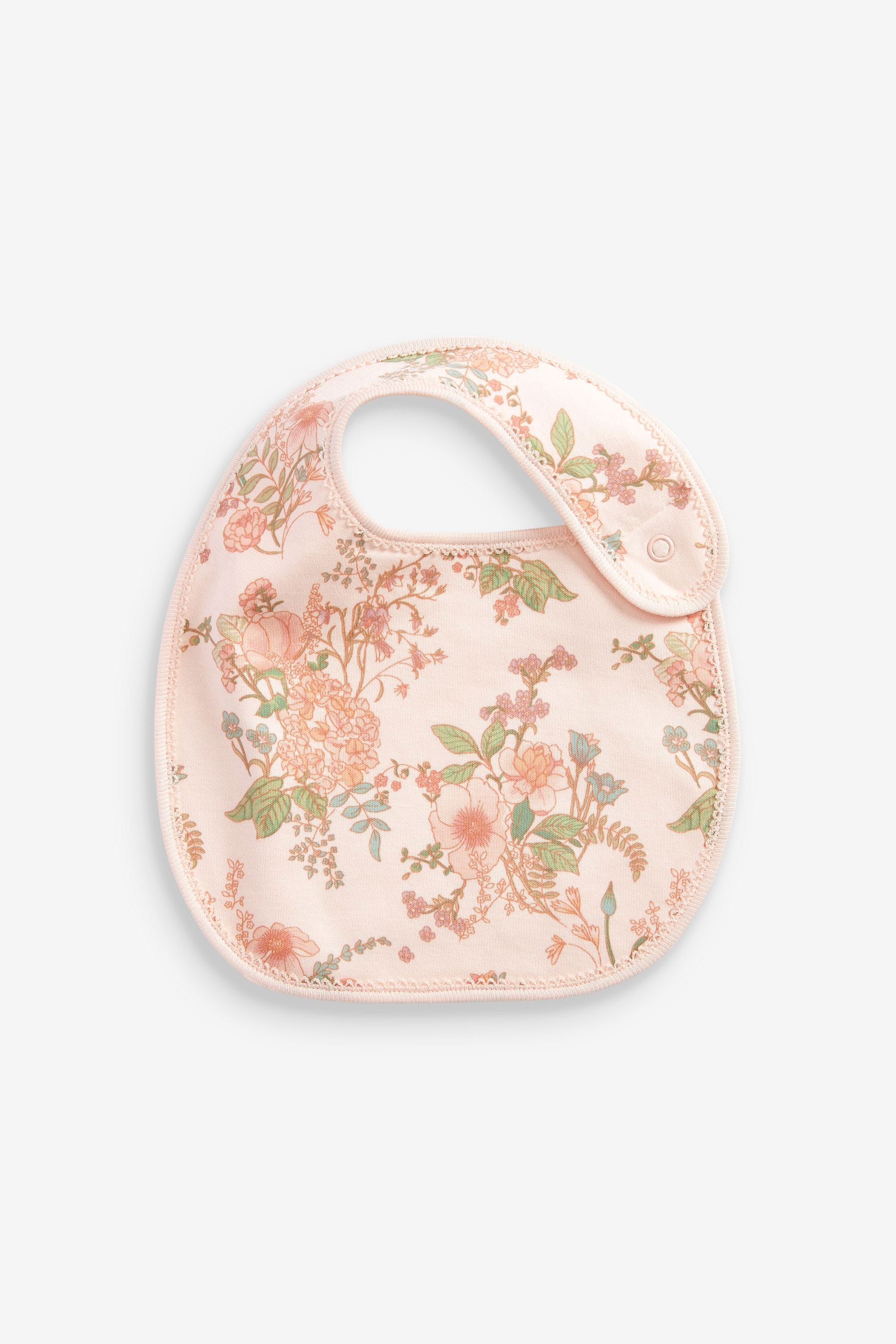 Pink/Blue Floral 3 Pack Baby Bibs