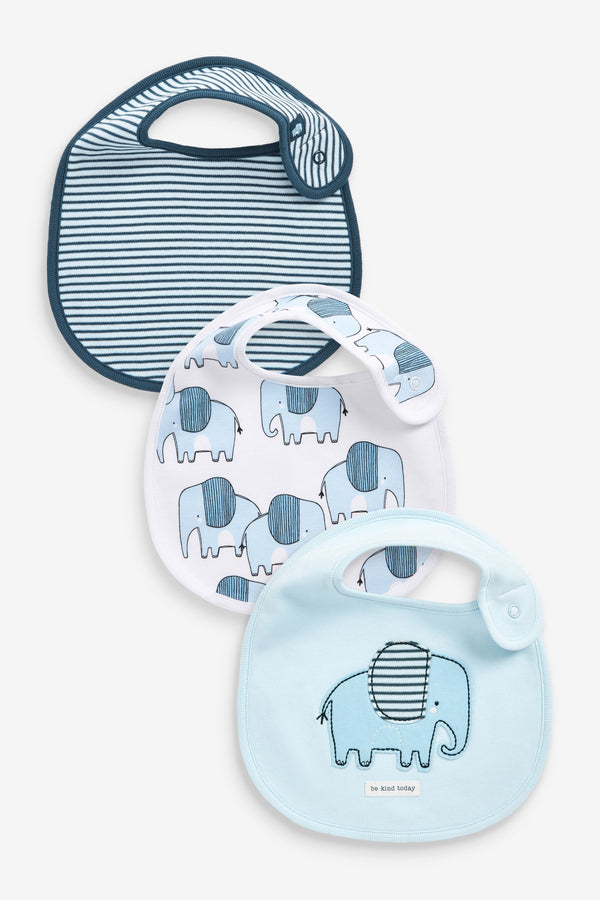 Blue 3 Pack Baby Bibs