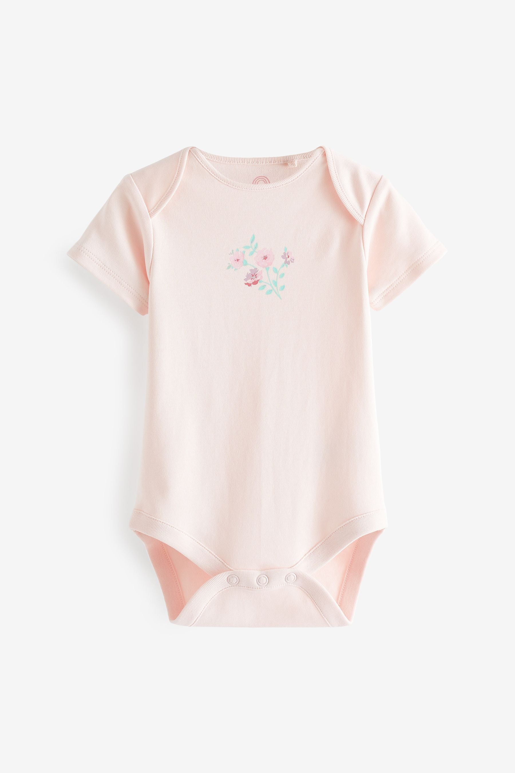 Pink/White Bunny Baby Short Sleeve Bodysuits