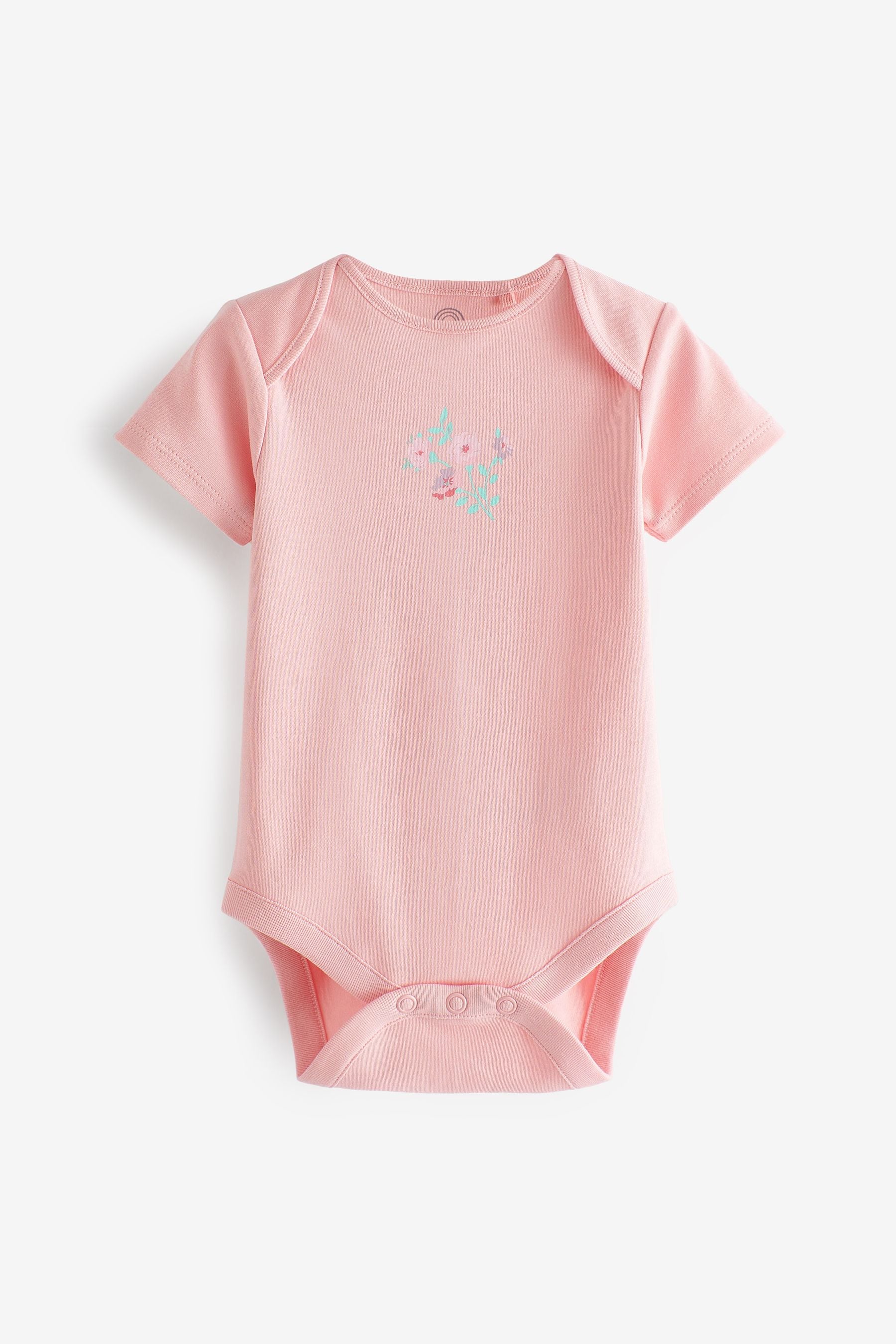 Pink/White Bunny Baby Short Sleeve Bodysuits