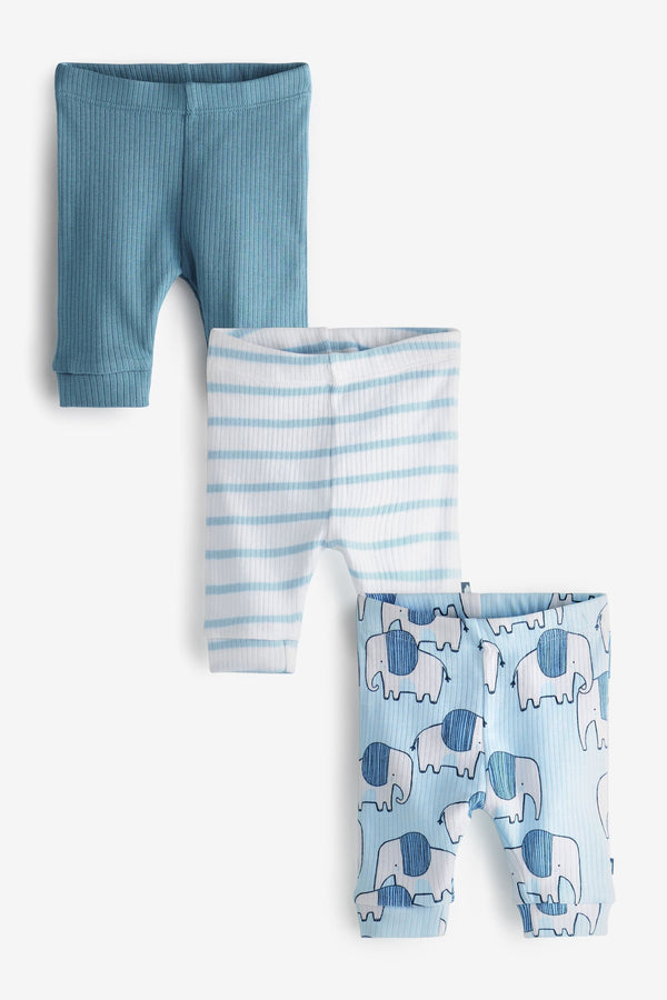 Blue Elephant Baby Leggings 3 Pack