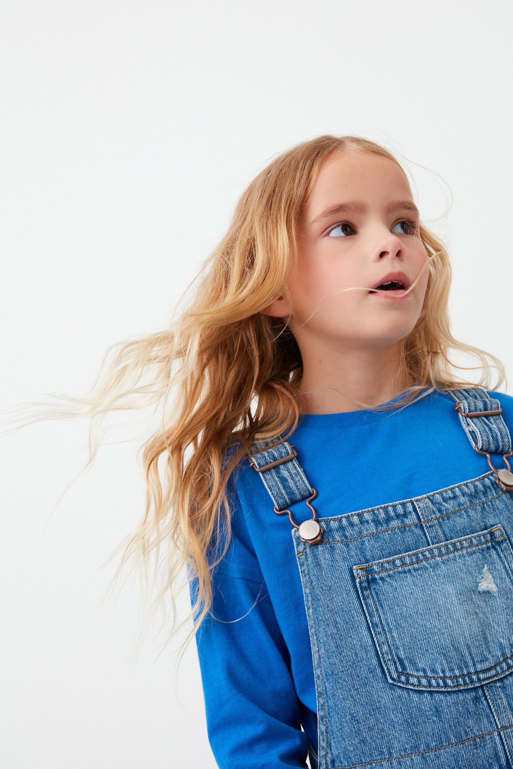 Mid Blue Denim Mom Dungarees (3-16yrs)