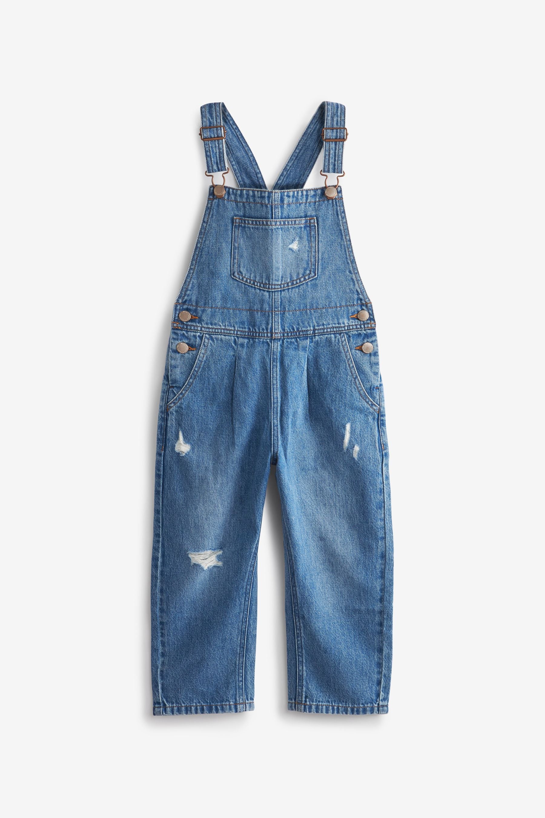 Mid Blue Denim Mom Dungarees (3-16yrs)