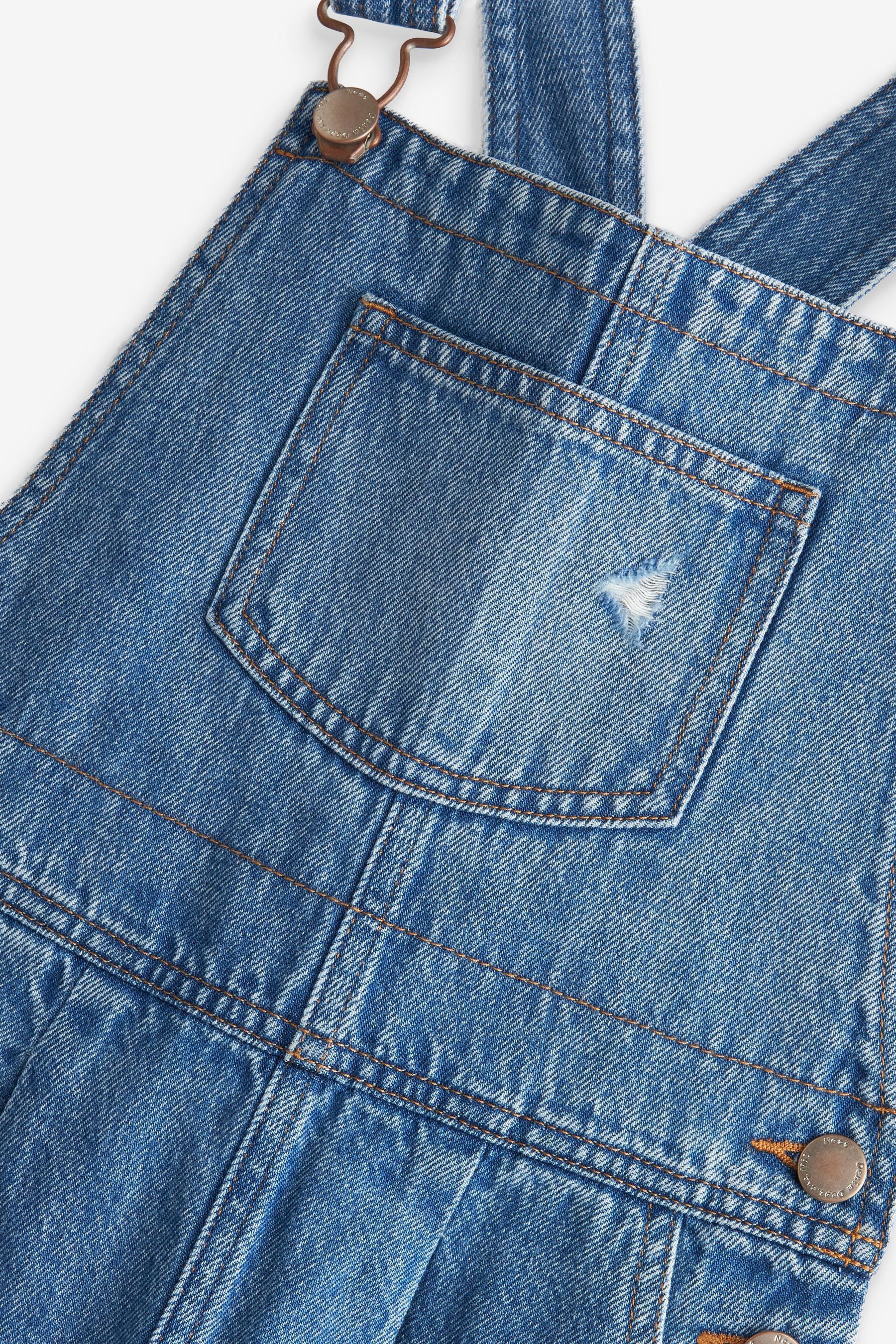 Mid Blue Denim Mom Dungarees (3-16yrs)