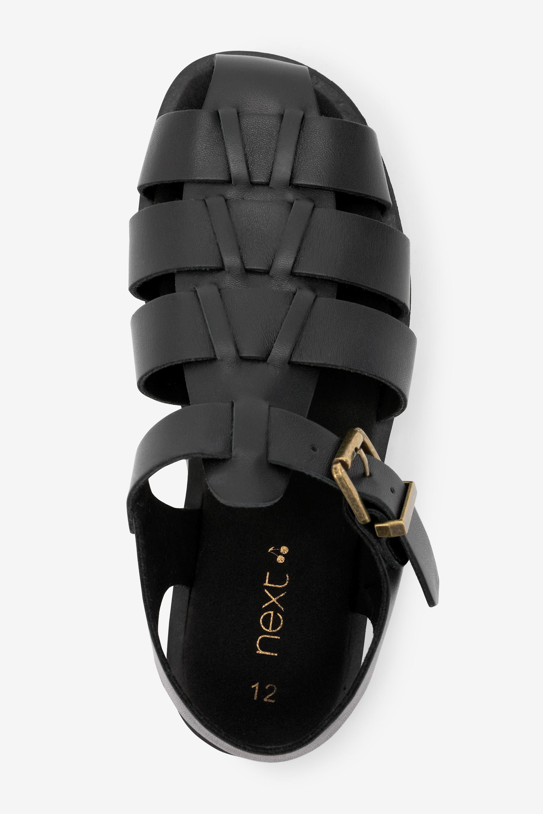 Black Leather Fisherman Sandals