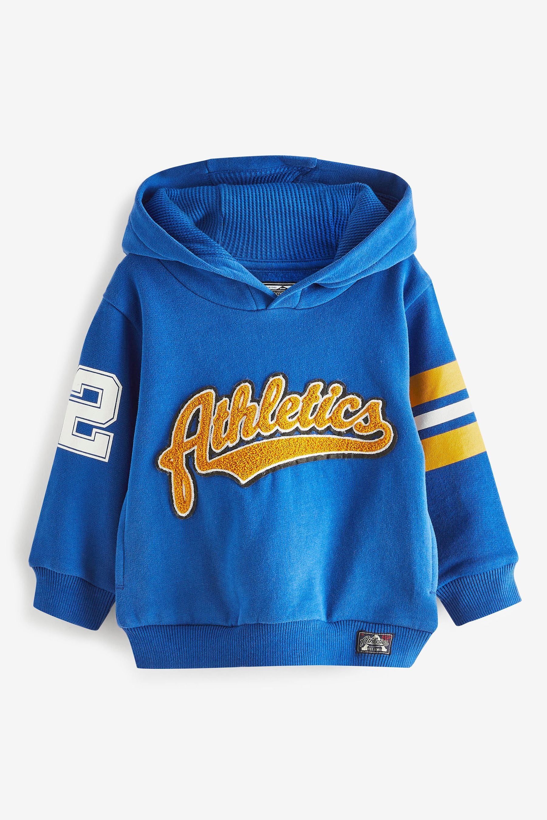 Blue Varsity Long Sleeve Jersey Hoodie (3mths-7yrs)