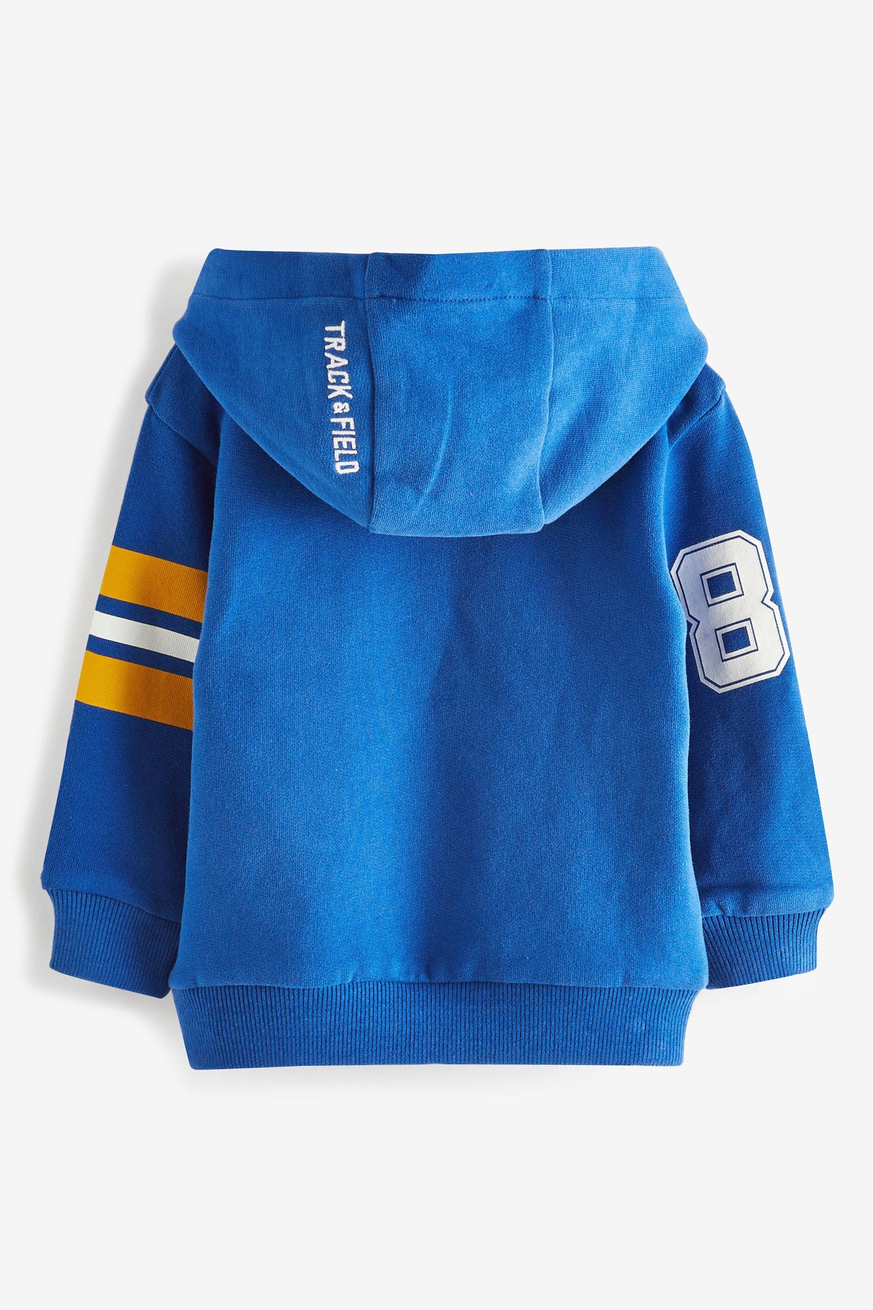 Blue Varsity Long Sleeve Jersey Hoodie (3mths-7yrs)