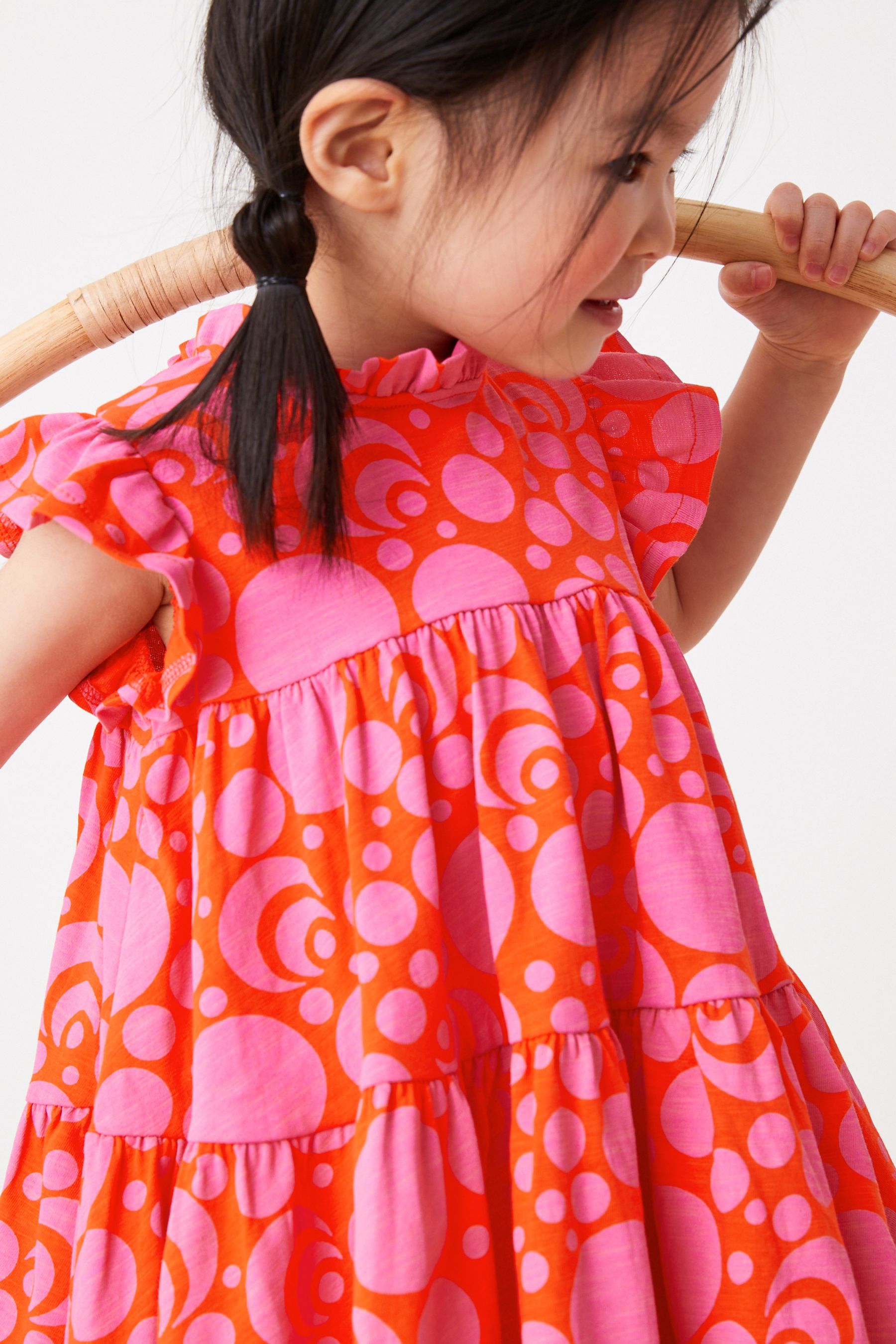 Pink/Red Optic Tiered Frill Dress (3mths-7yrs)