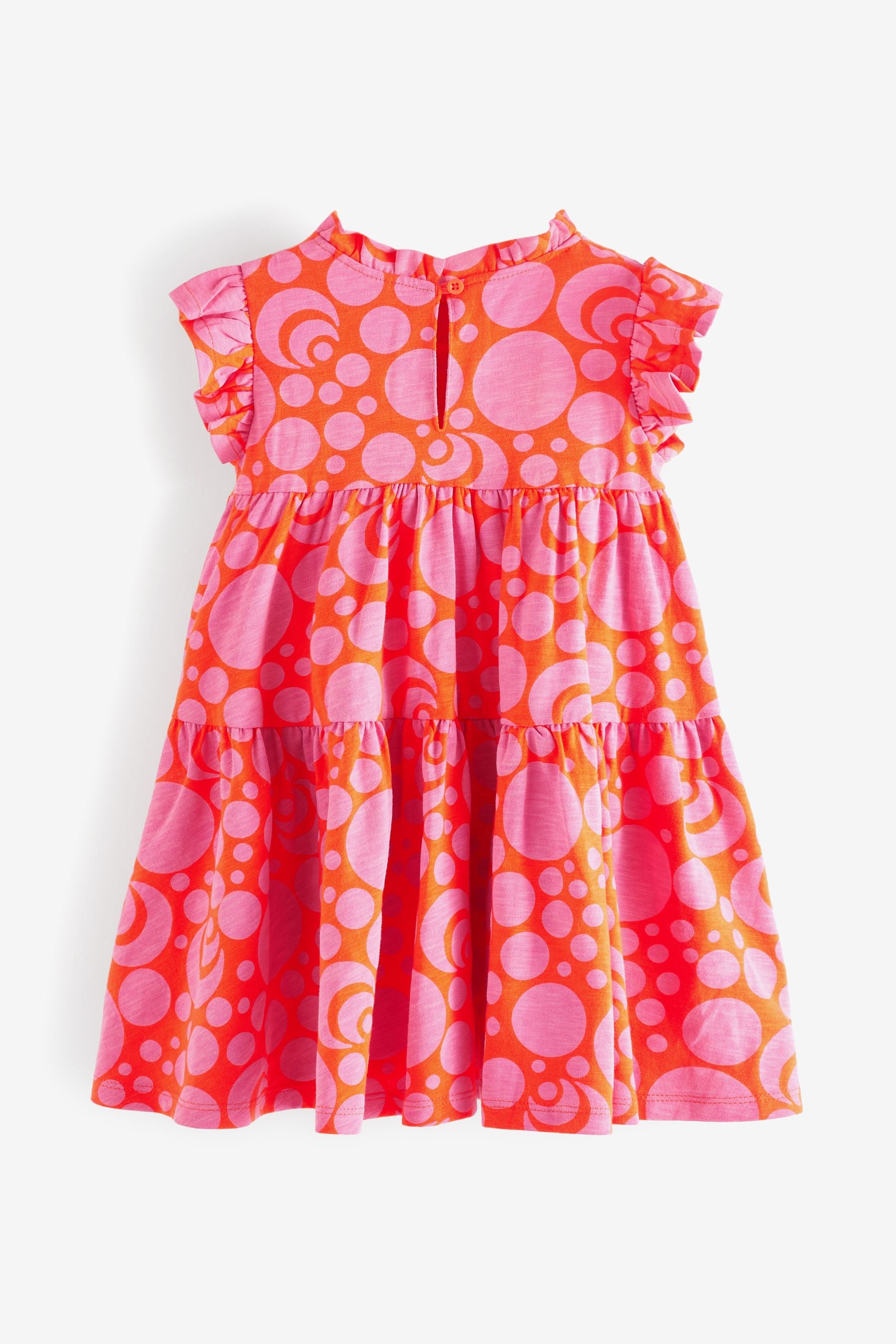 Pink/Red Optic Tiered Frill Dress (3mths-7yrs)