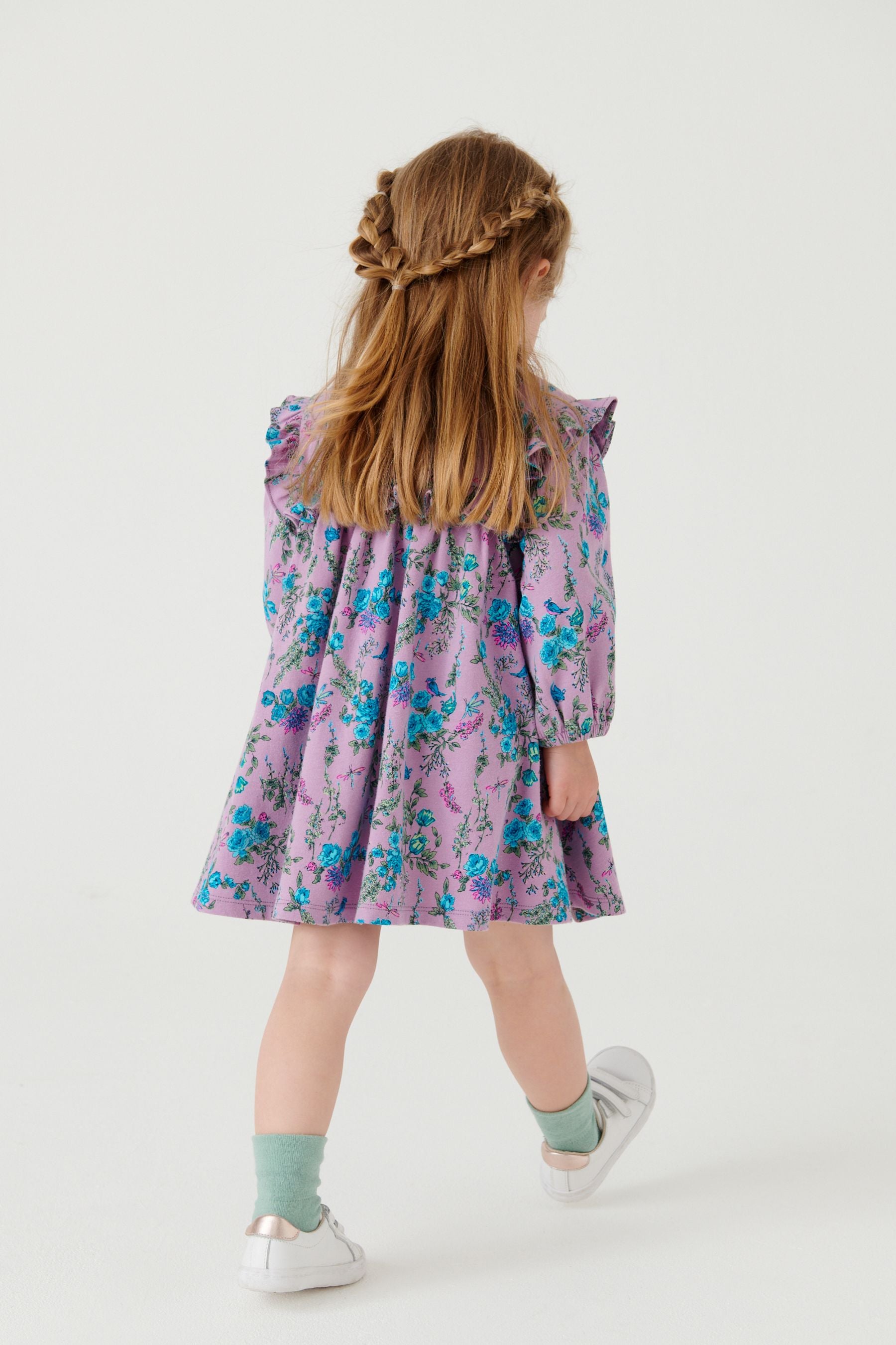 Purple Floral Ruffle Jersey Dress (3mths-7yrs)