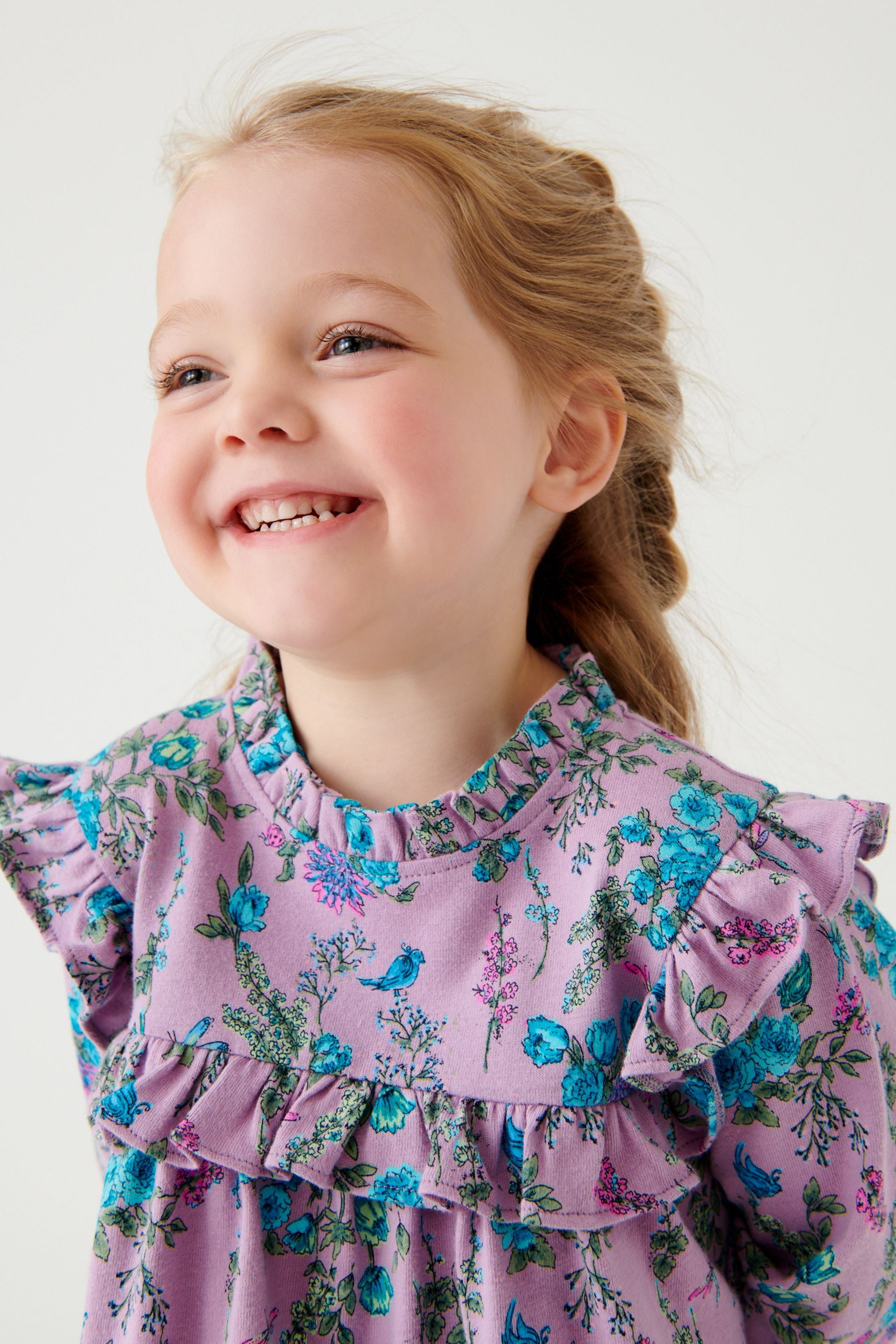 Purple Floral Ruffle Jersey Dress (3mths-7yrs)