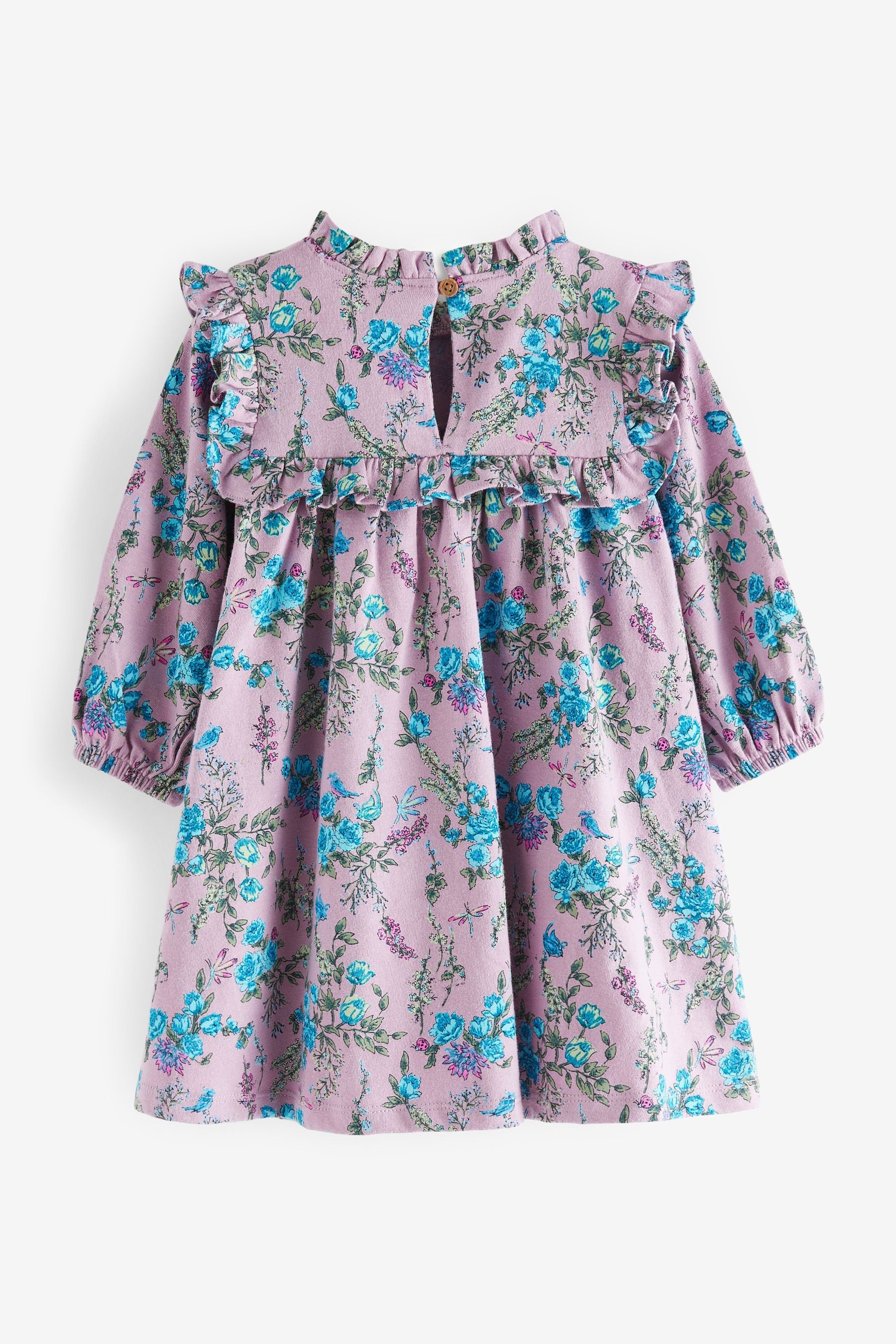 Purple Floral Ruffle Jersey Dress (3mths-7yrs)