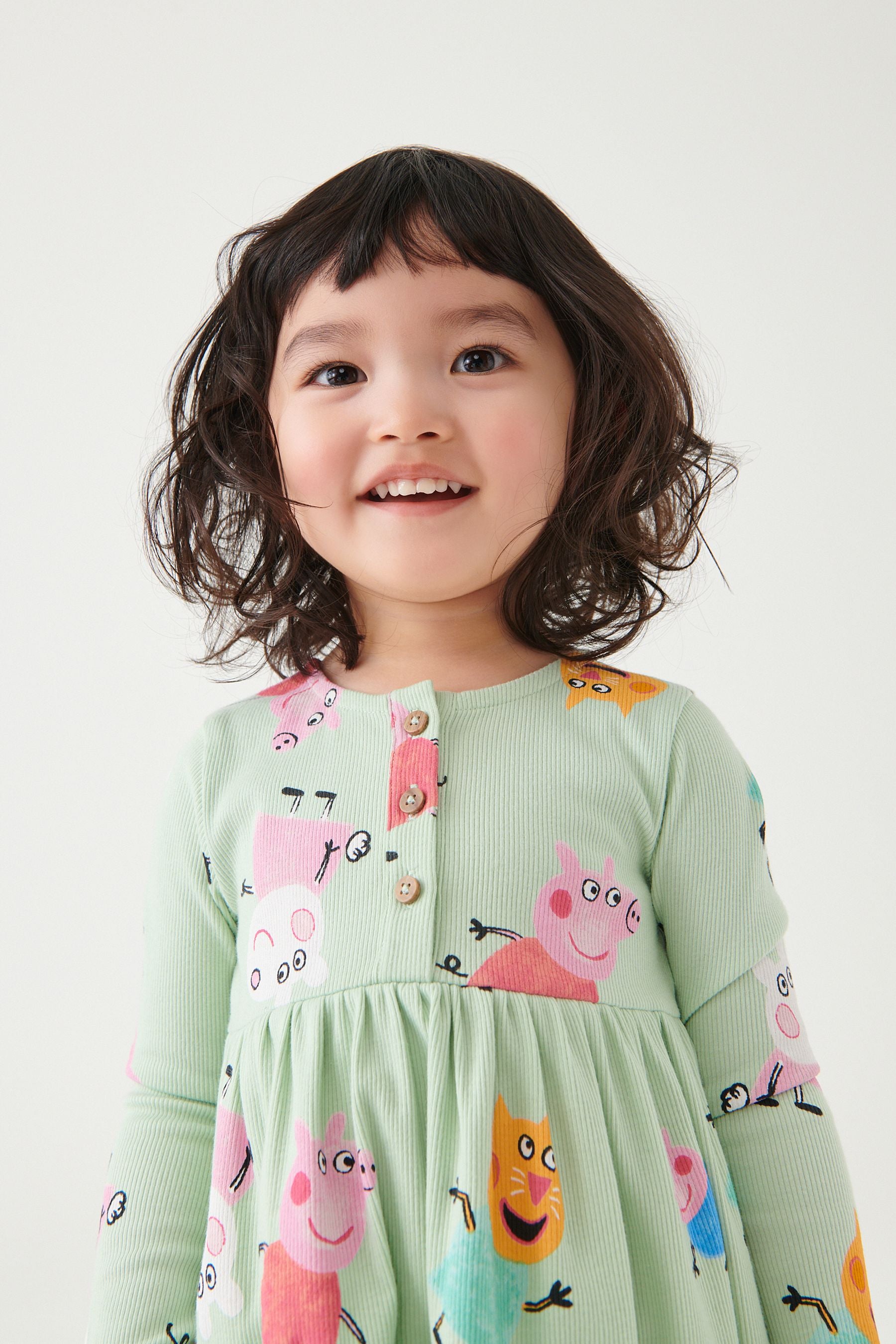 Peppa Pig Green Rib Jersey Dress (9mths-7yrs)