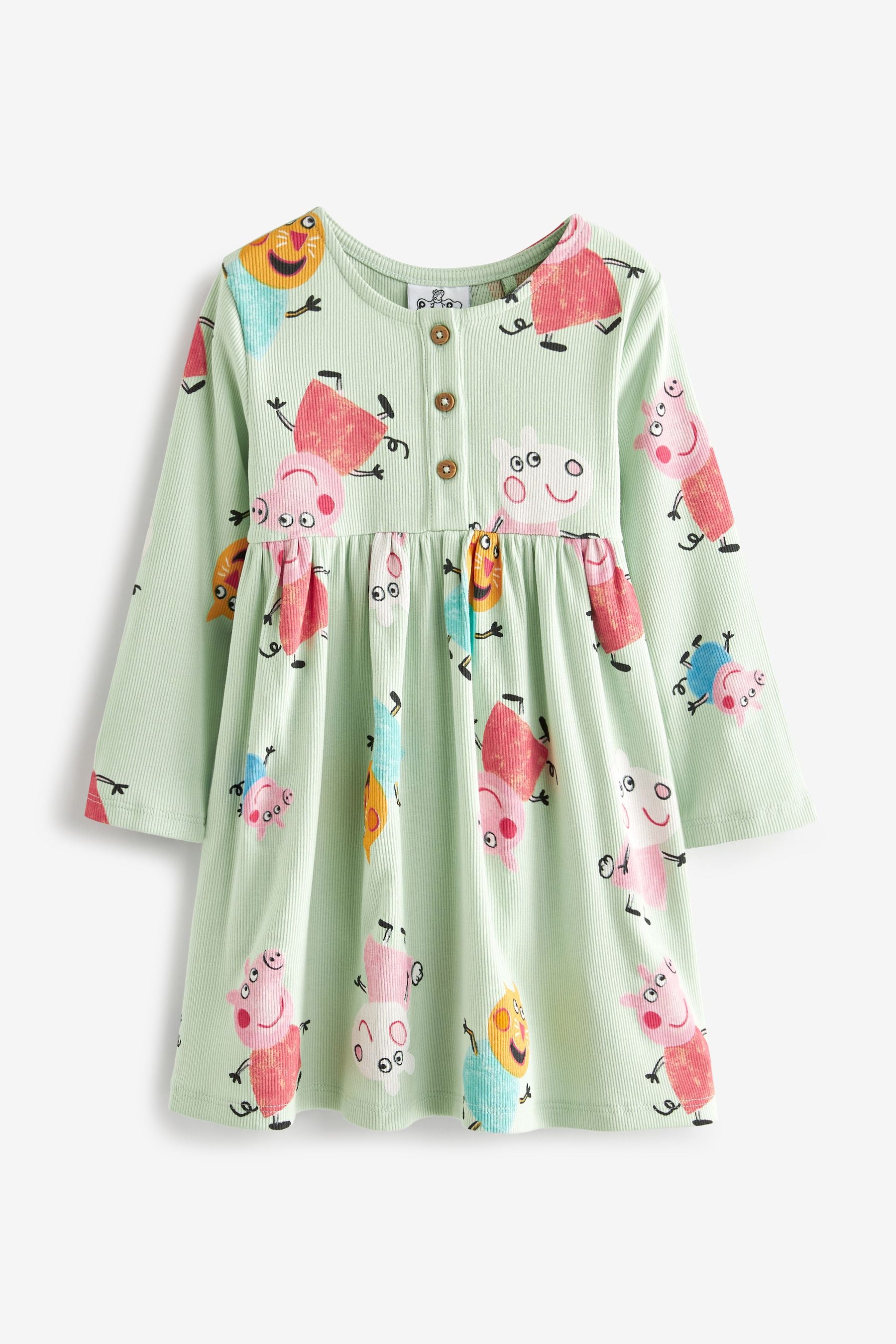 Peppa Pig Green Rib Jersey Dress (9mths-7yrs)