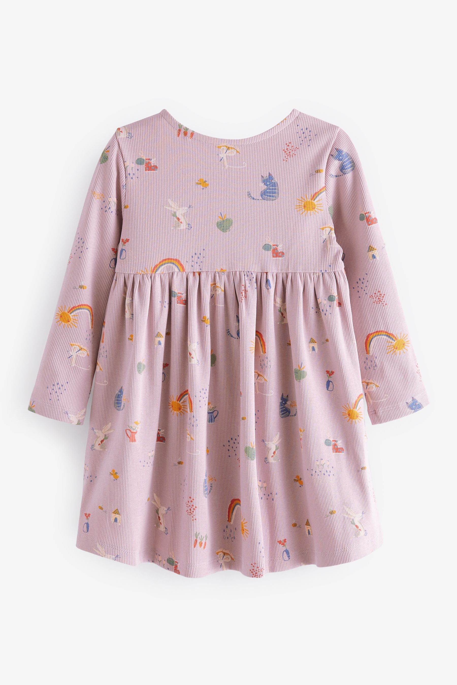 Lilac Purple Character Rib Jersey Dress (3mths-7yrs)