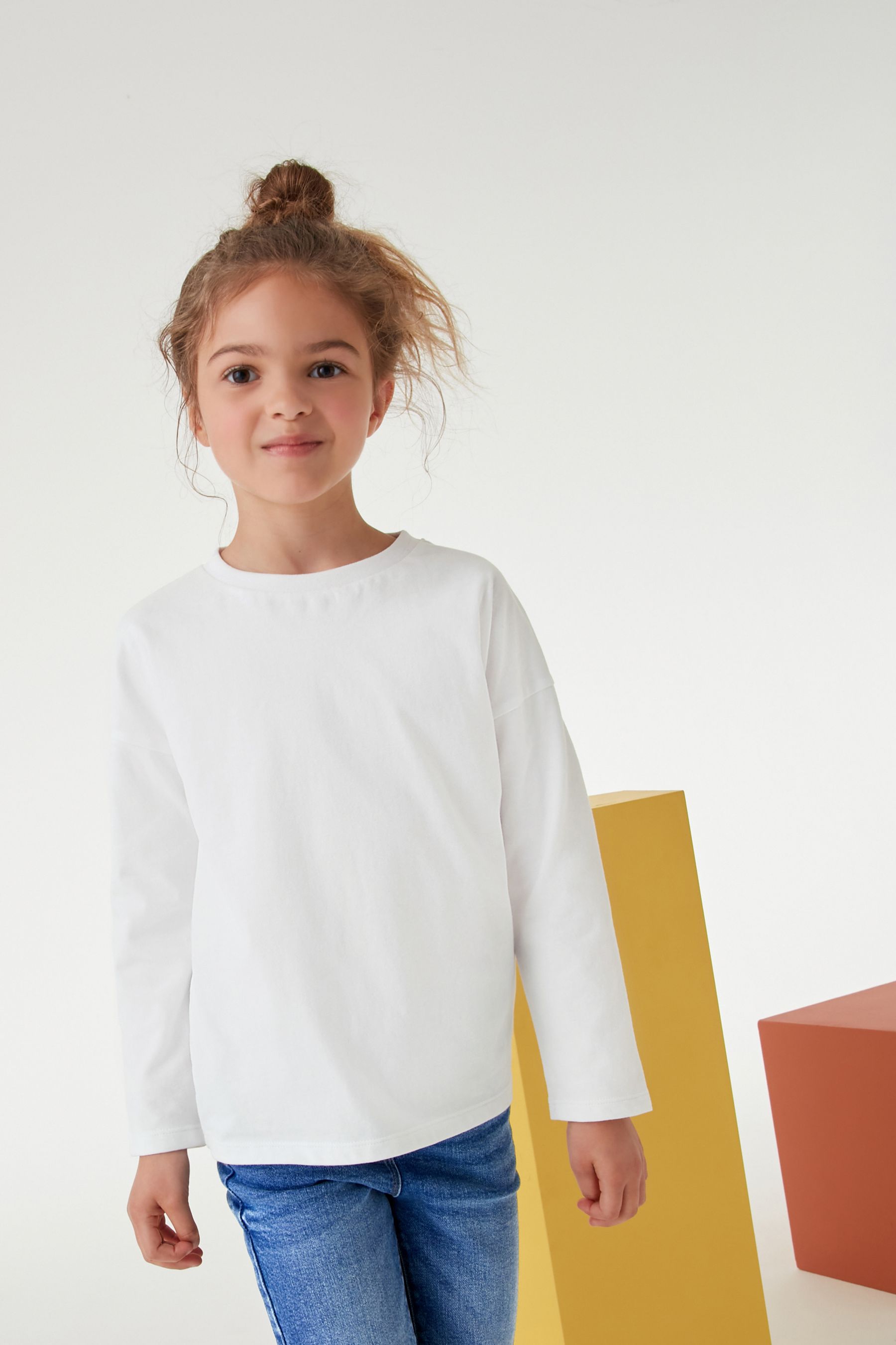 White Basic Long Sleeve T-Shirt (3-16yrs)