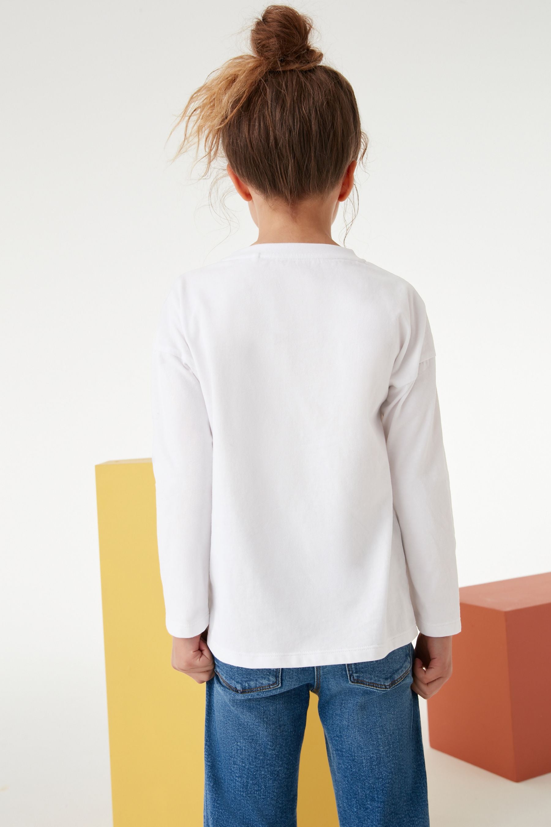 White Basic Long Sleeve T-Shirt (3-16yrs)