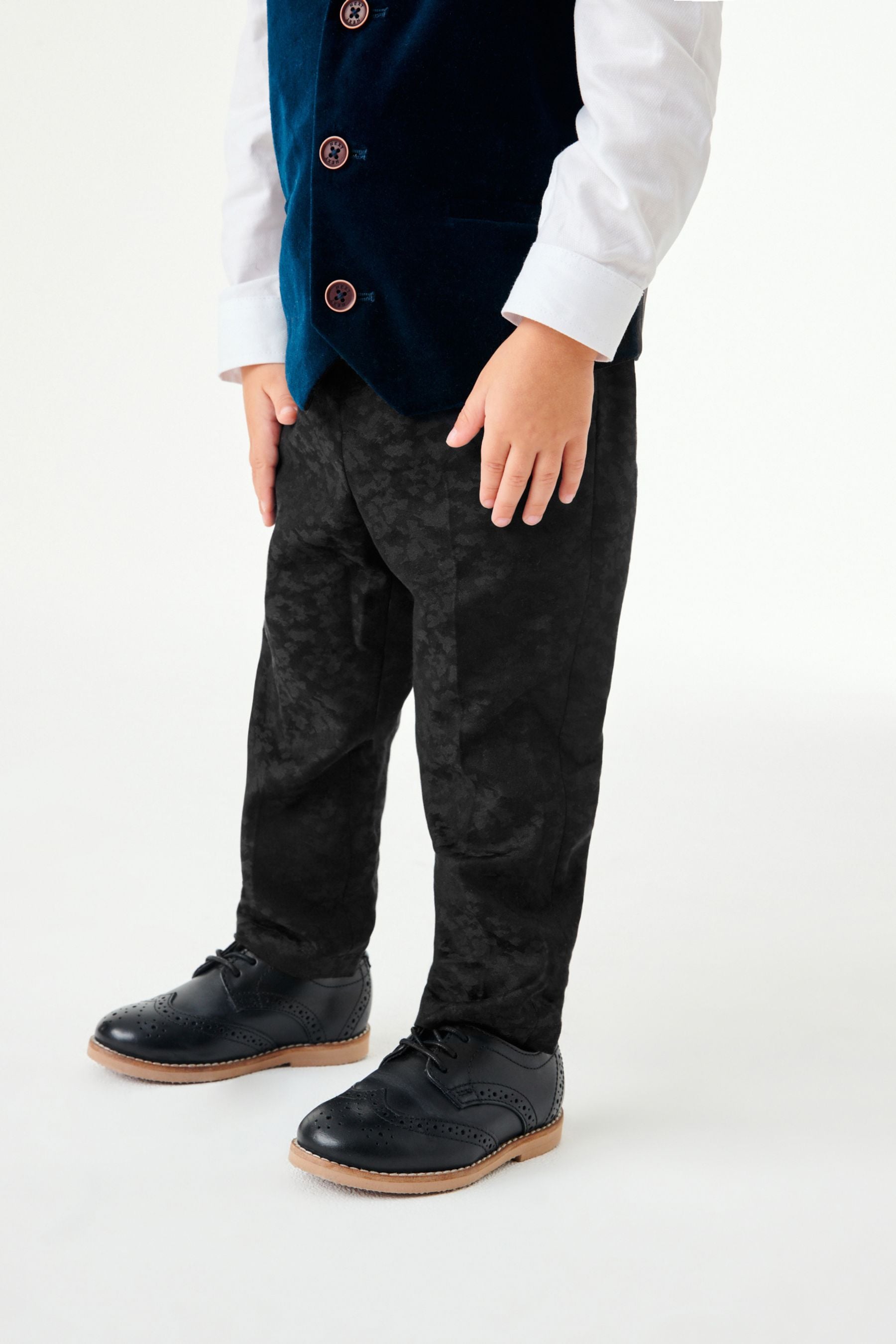 Black Formal Jacquard Trousers (3mths-7yrs)