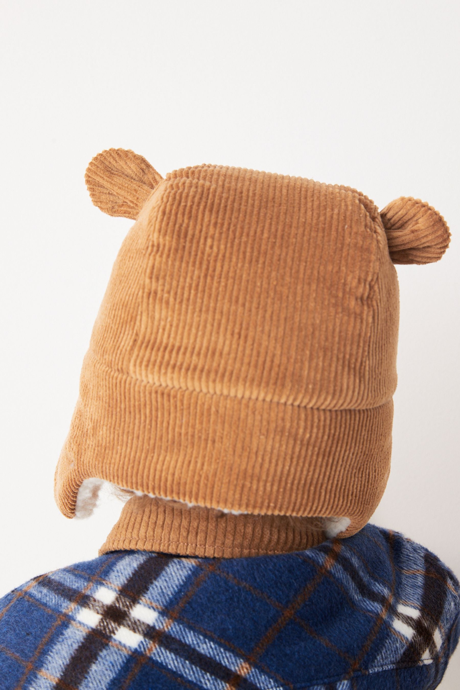 Neutral Cord Bear Trapper Hat (3mths-13yrs)