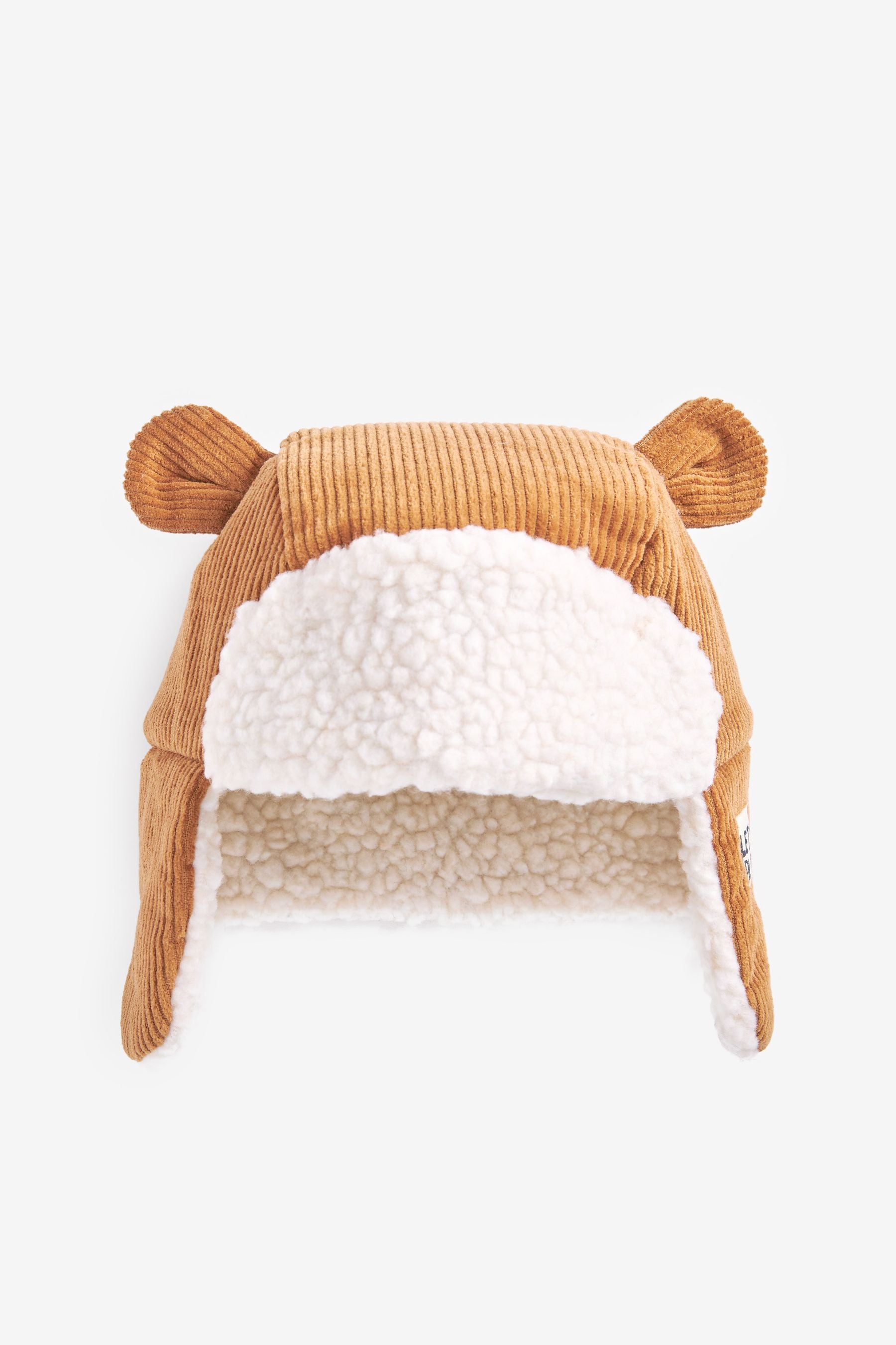 Neutral Cord Bear Trapper Hat (3mths-13yrs)