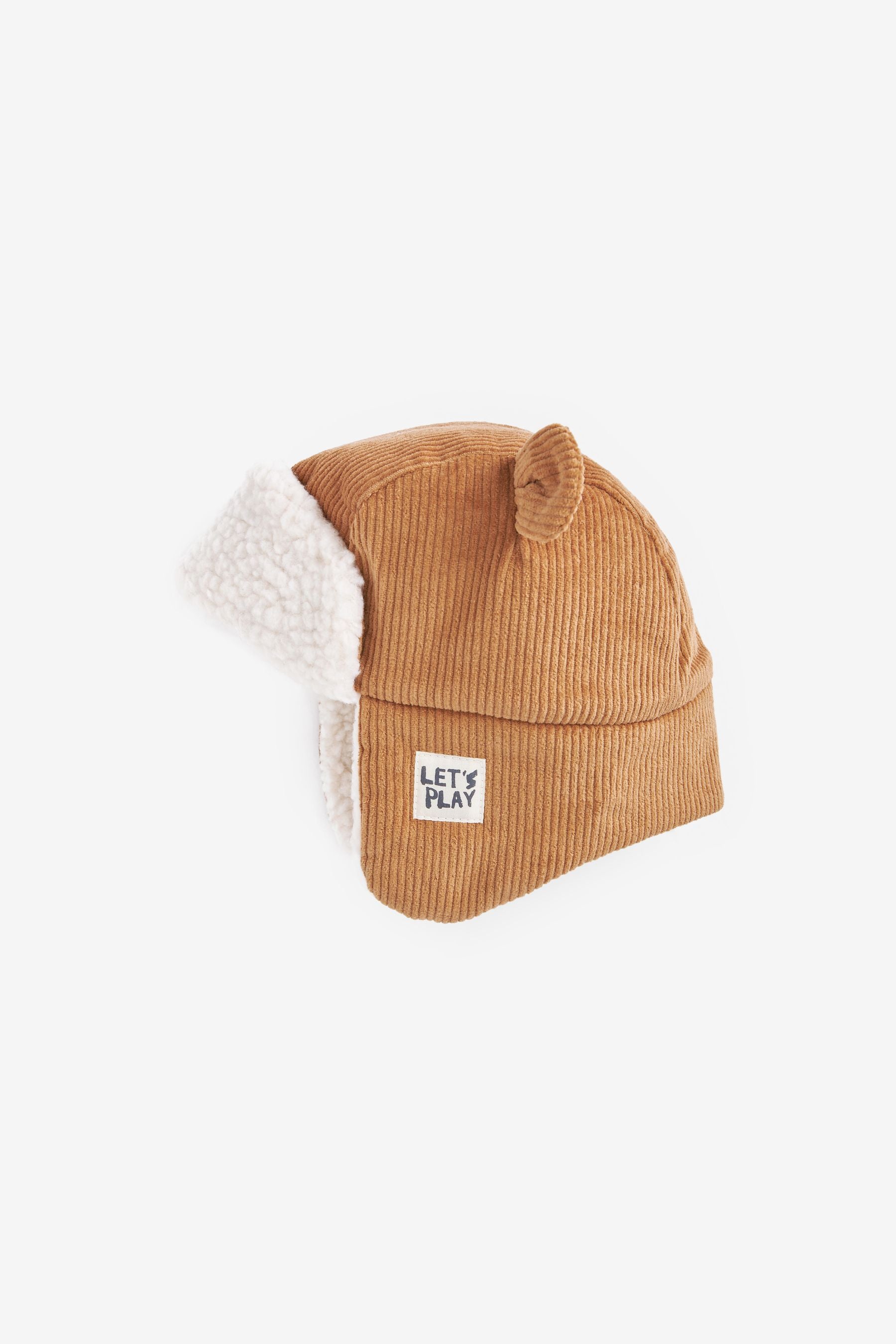 Neutral Cord Bear Trapper Hat (3mths-13yrs)