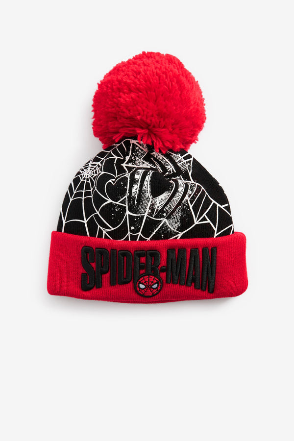 Spider-Man Black/Red License Pom Hat (3mths-10yrs)