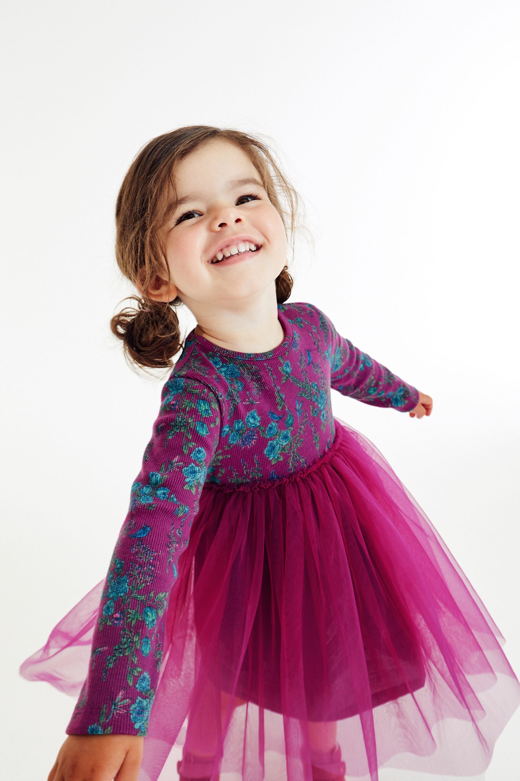 Purple/Pink Floral Nxt Party Dress (3mths-7yrs)