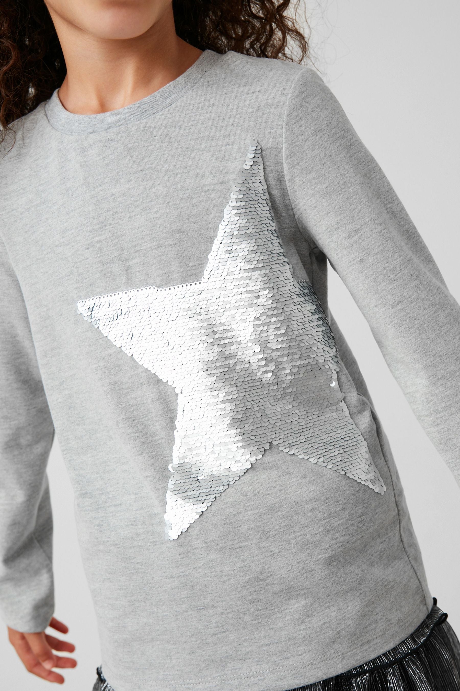 Grey Star Nxt Long Sleeve Sequin T-Shirt (3-16yrs)