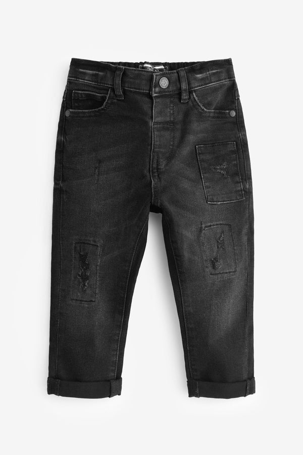 Black Denim Distressed Jeans (3mths-7yrs)