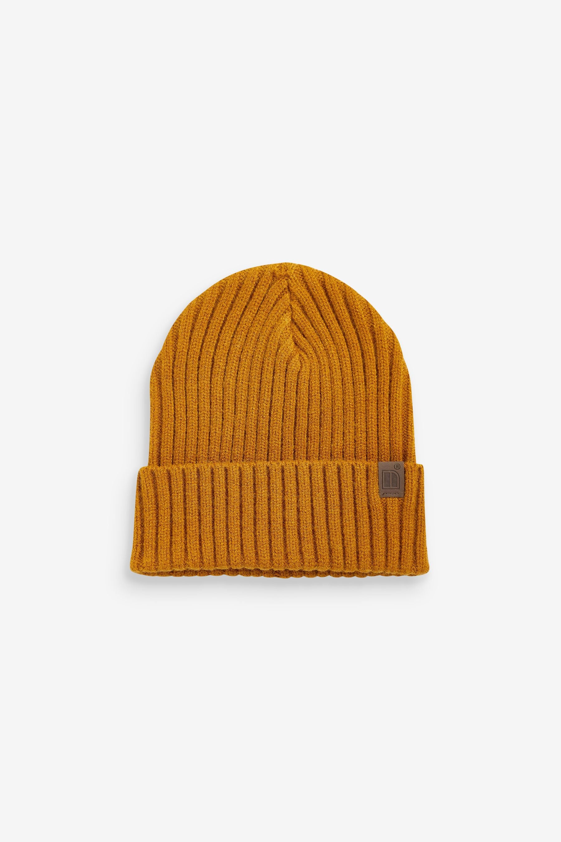 Black/Grey/Ochre Yellow 3 Pack Knitted Ribbed Beanie Hats (1-16yrs)