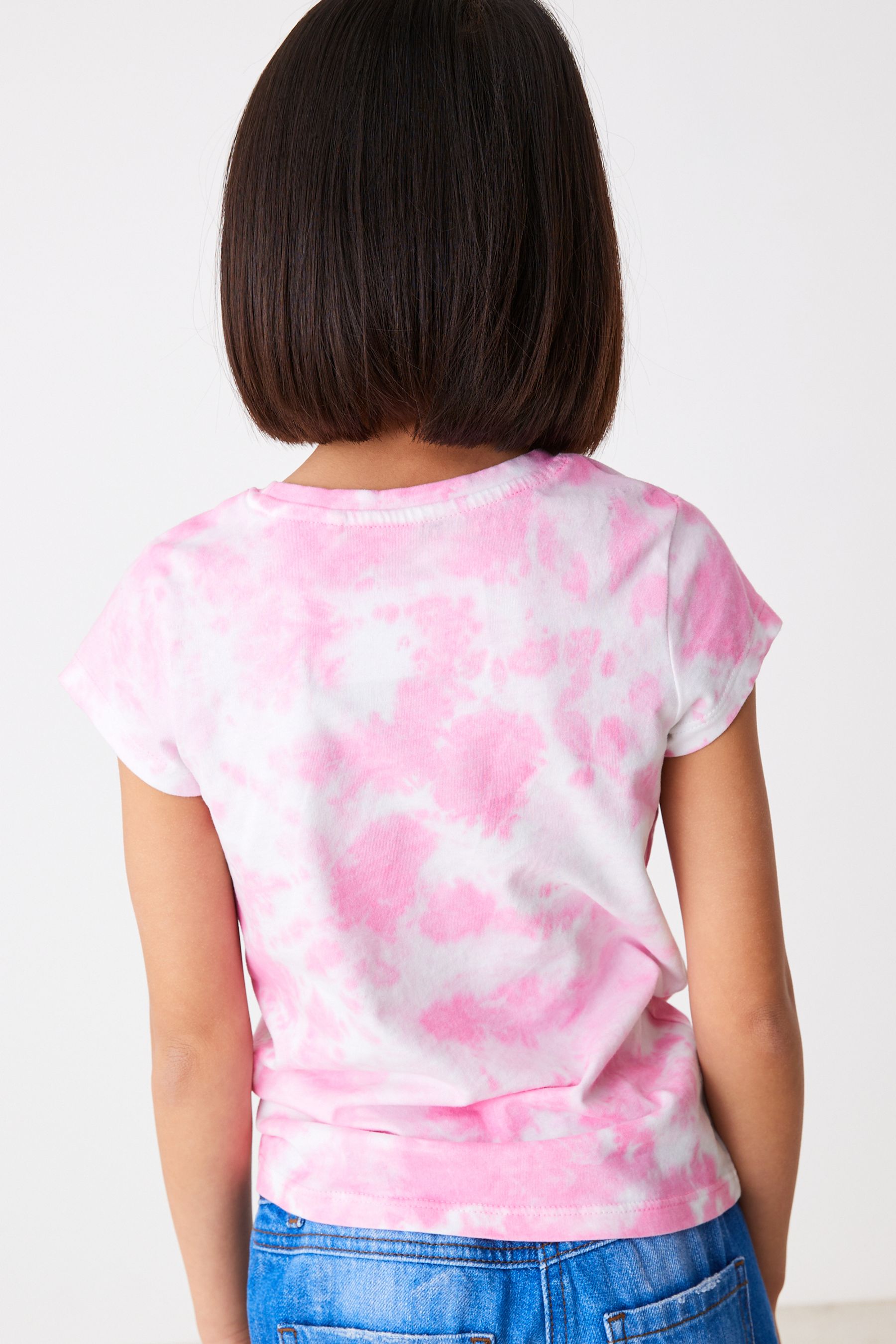 Pink Tie Dye Fruit Slogan T-Shirt (3-16yrs)