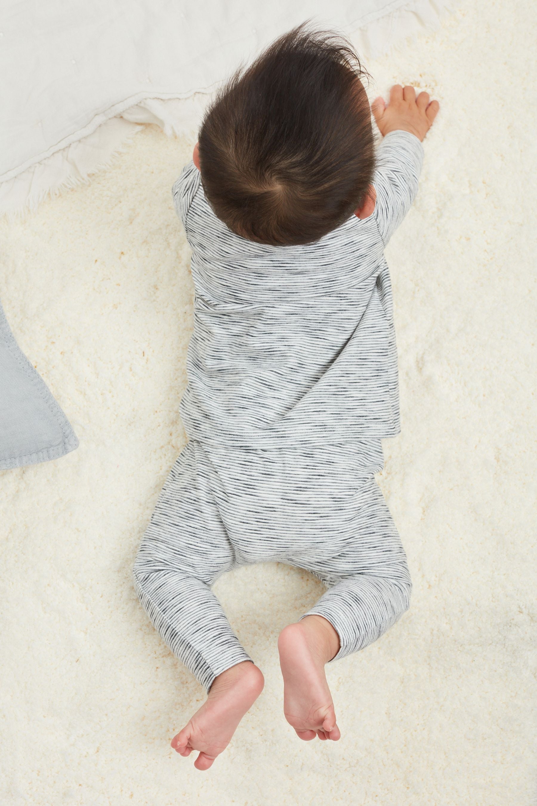 Grey Stripe 3 Pack Baby Leggings