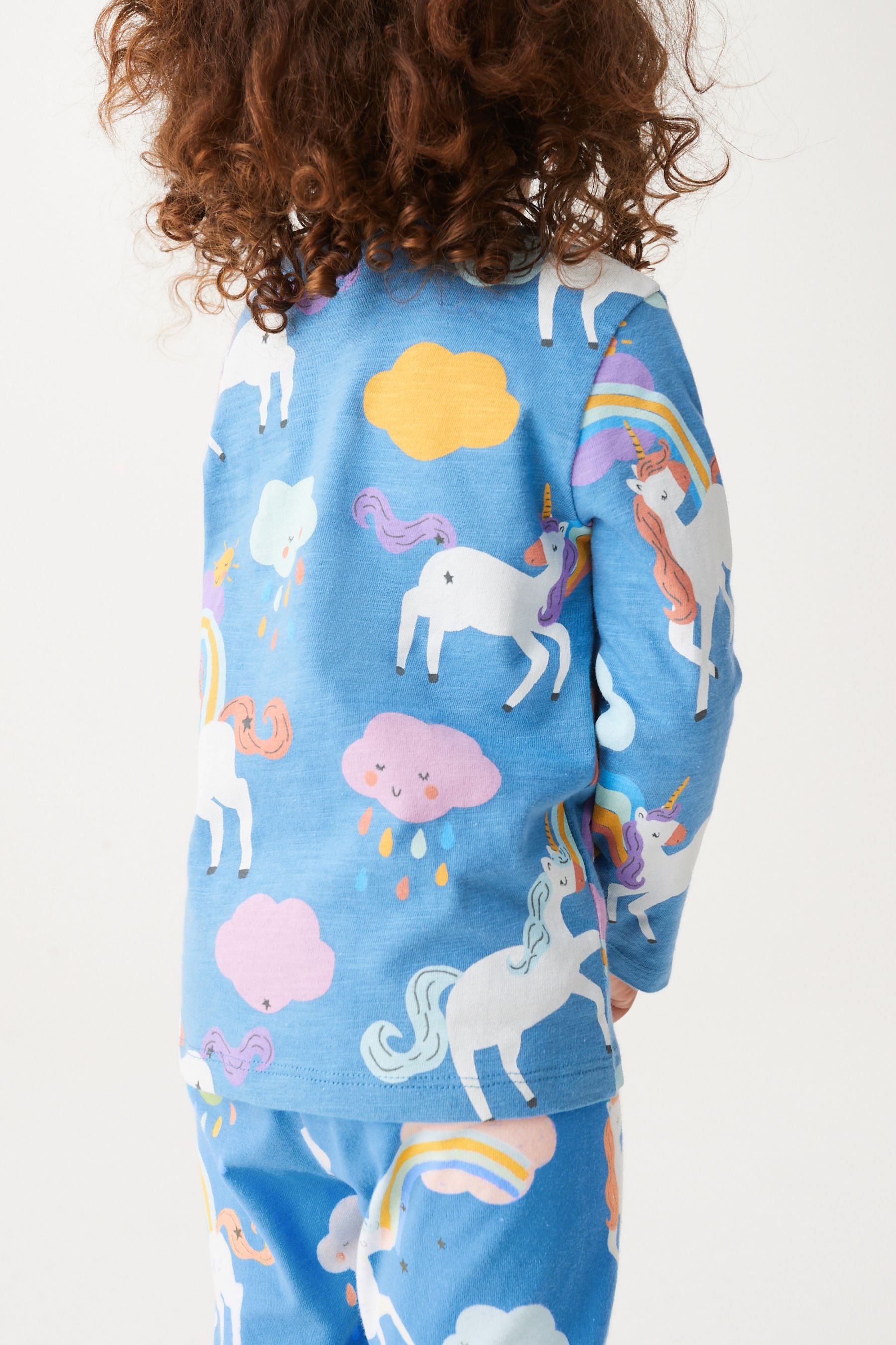 Blue Unicorn Long Sleeve Cotton T-Shirt (3mths-7yrs)