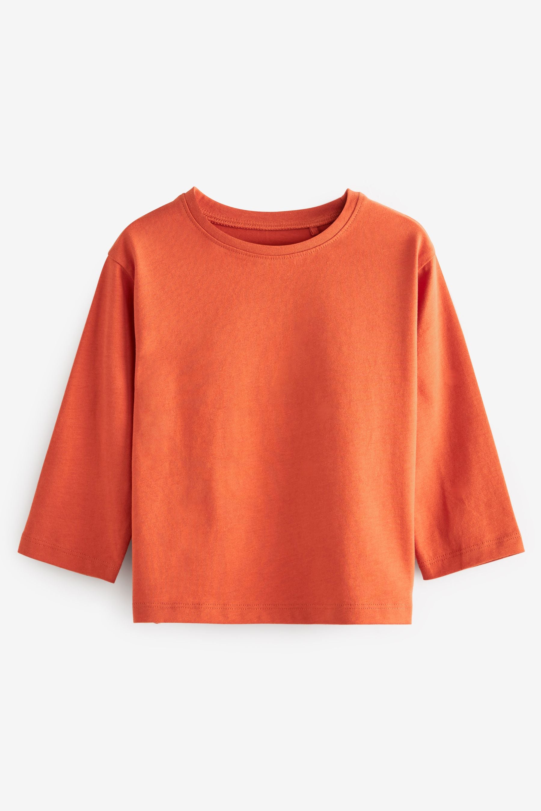 Burnt Orange Long Sleeve Cotton T-Shirt (3mths-7yrs)