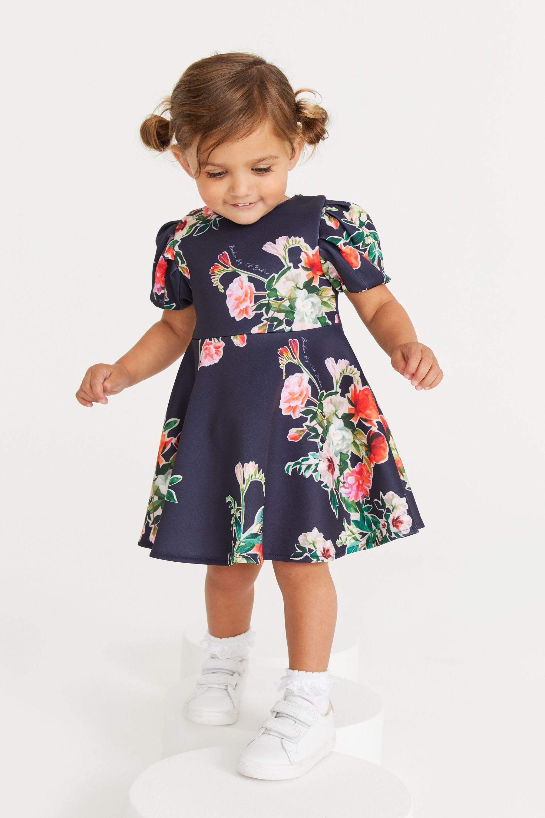 Navy Baker by Ted Baker Navy Blue Floral Scuba Dress