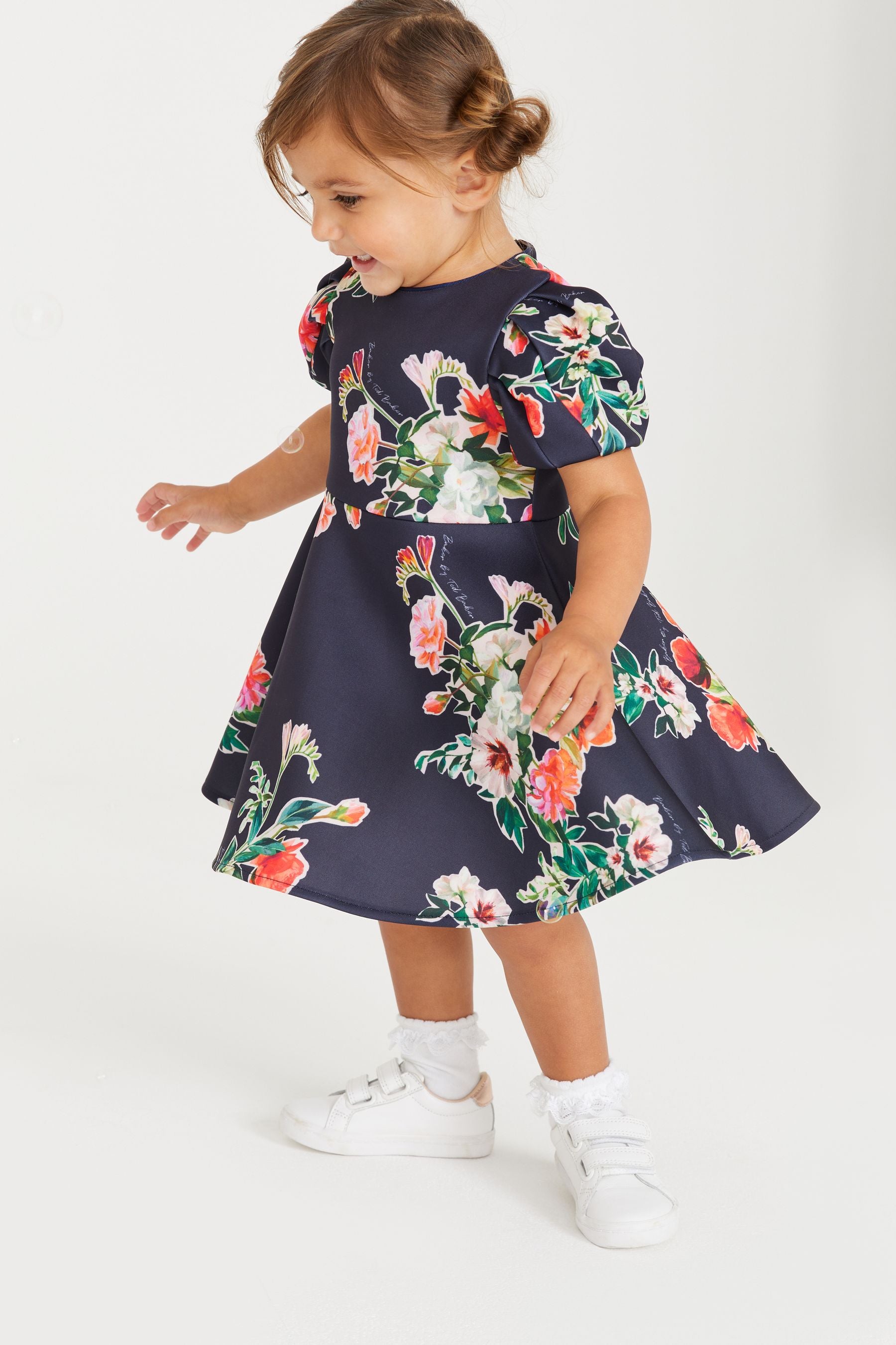 Navy Baker by Ted Baker Navy Blue Floral Scuba Dress