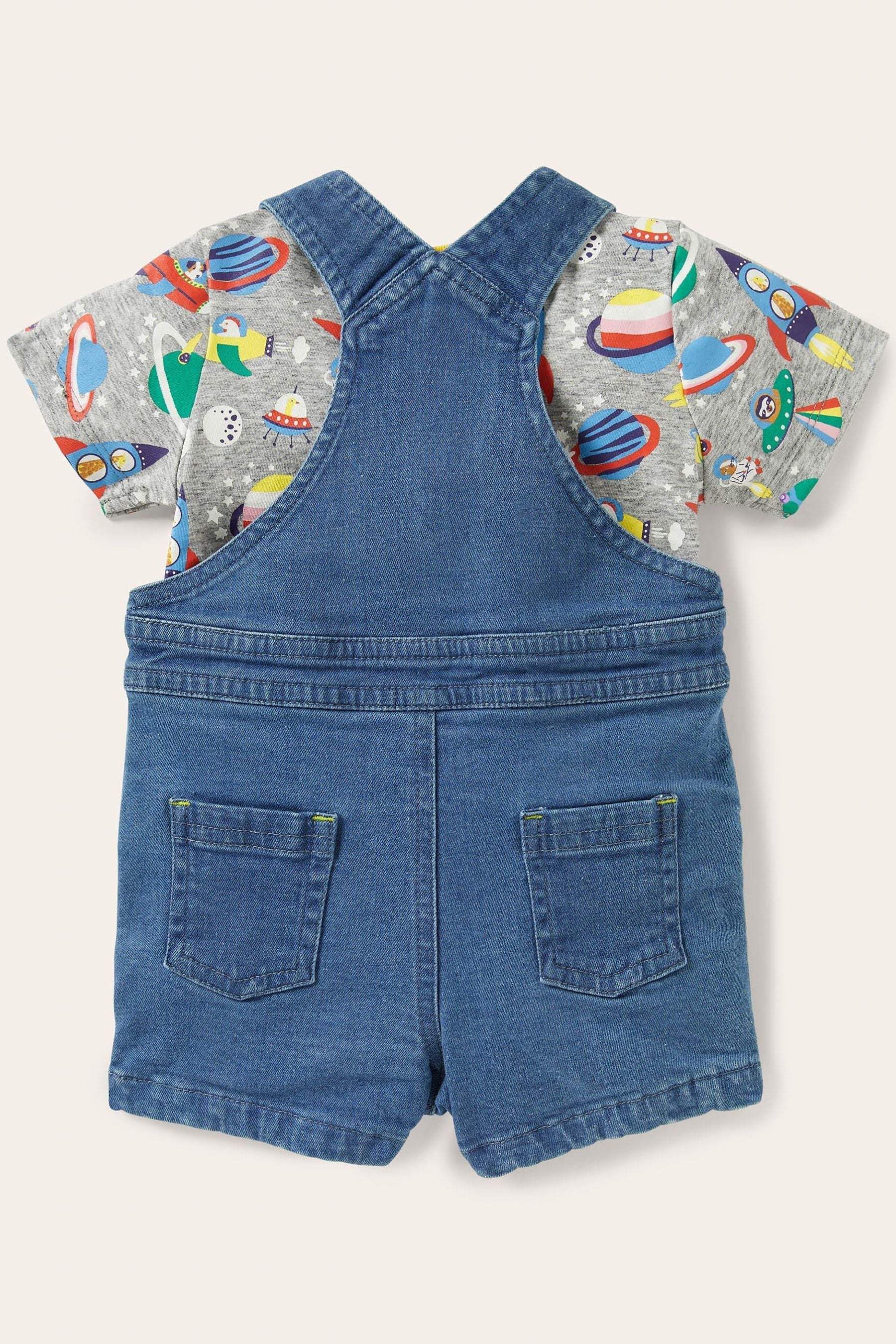 Boden Blue Appliqu Dungaree