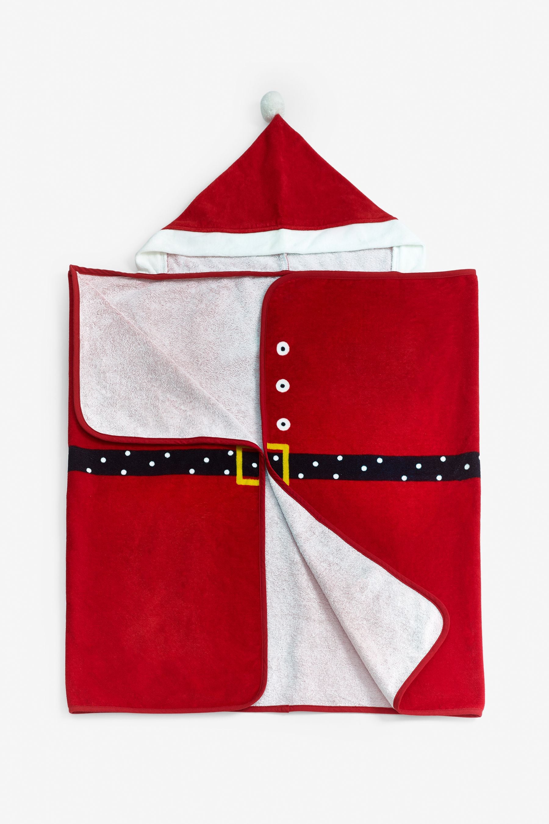 Red Santa Christmas Hooded Towel