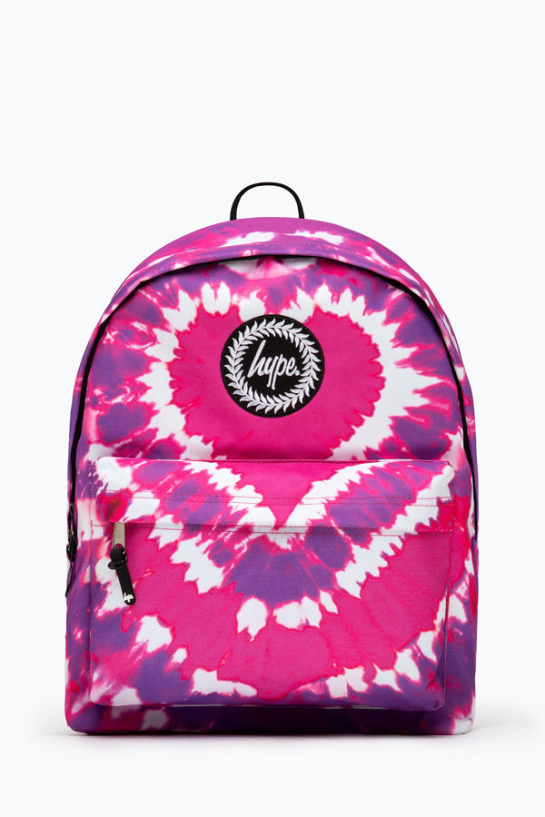 Pink Hype. Pink Heart Hippy Tie Dye Backpack