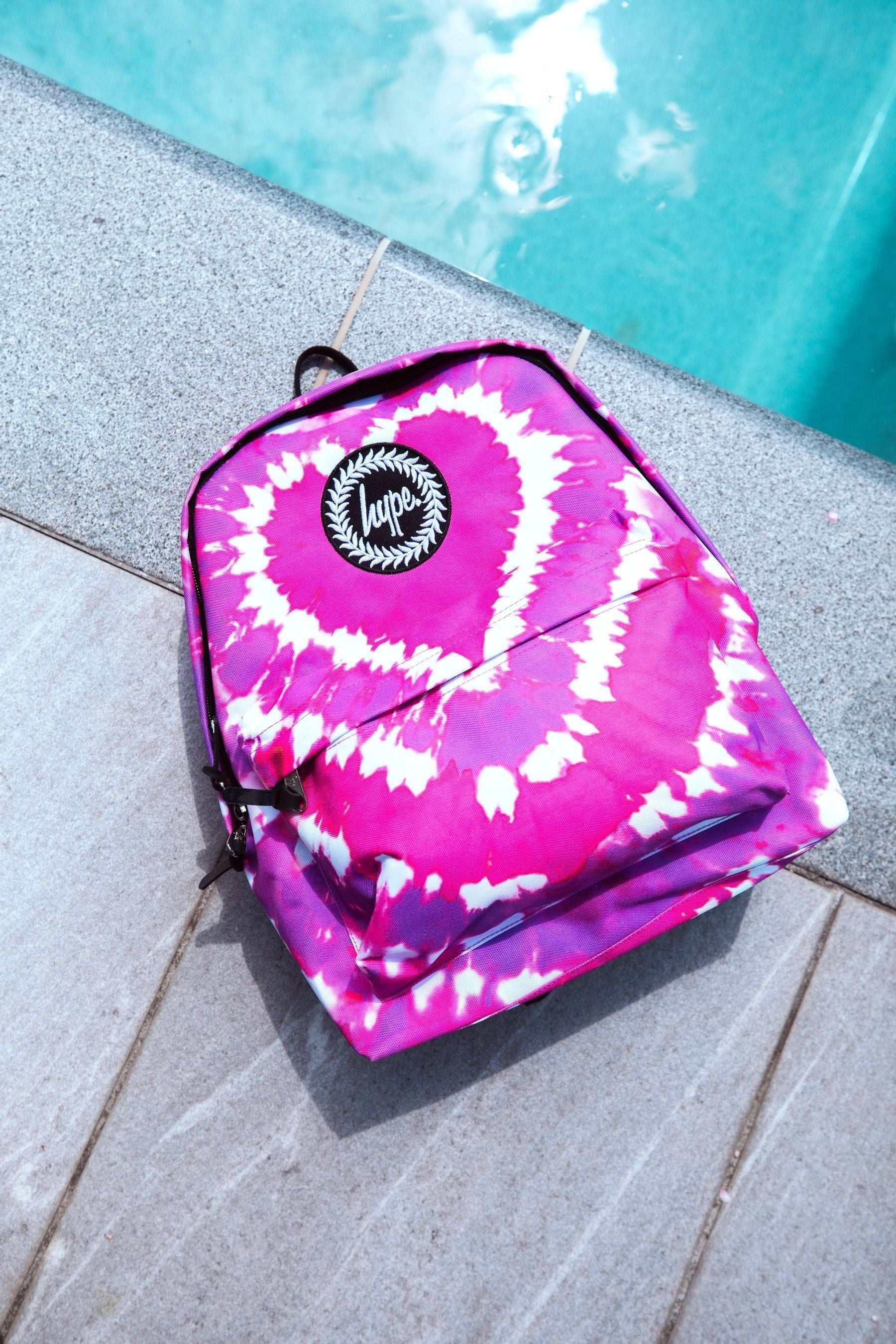 Pink Hype. Pink Heart Hippy Tie Dye Backpack